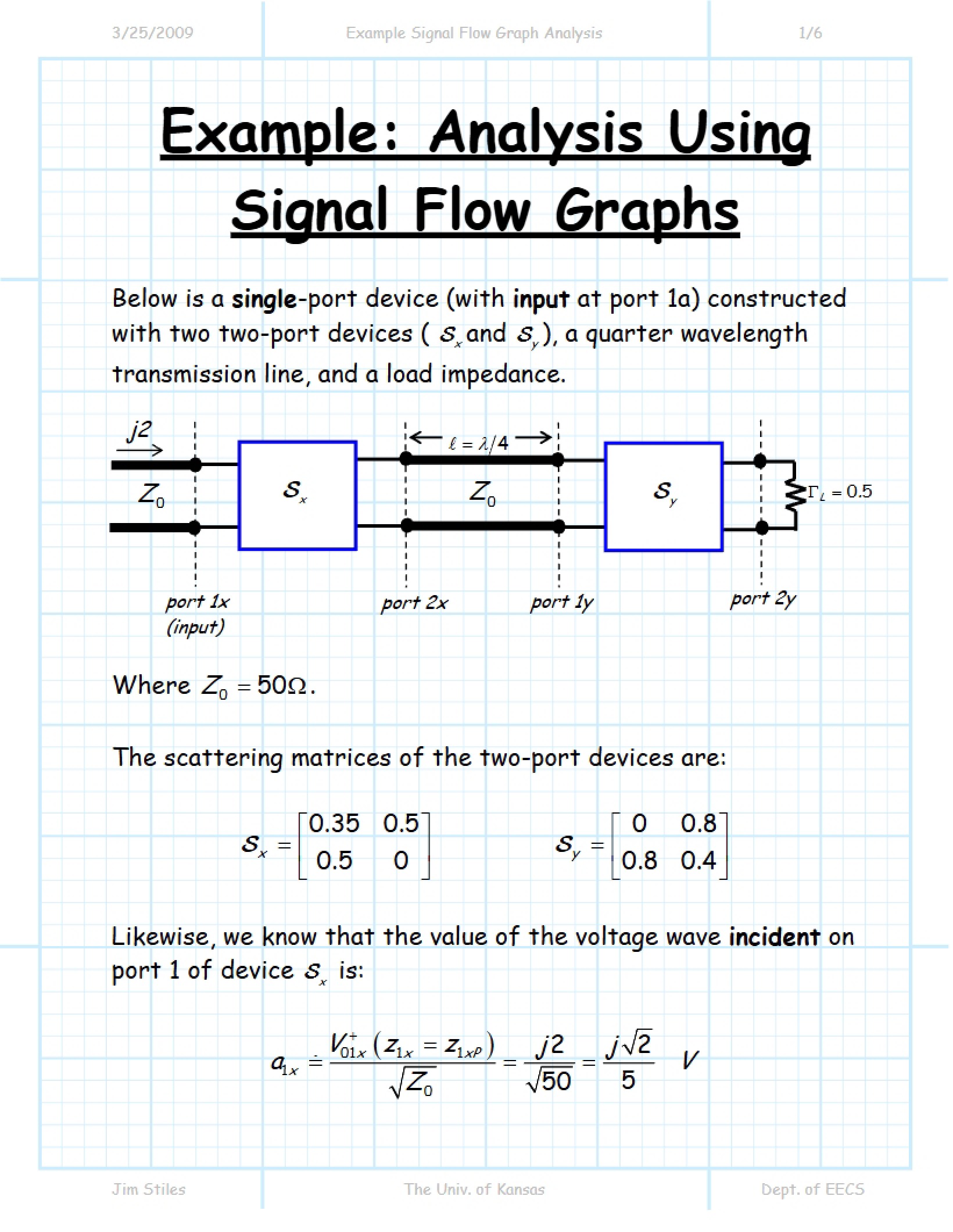 Analysis of Signal Flow Graphs Example