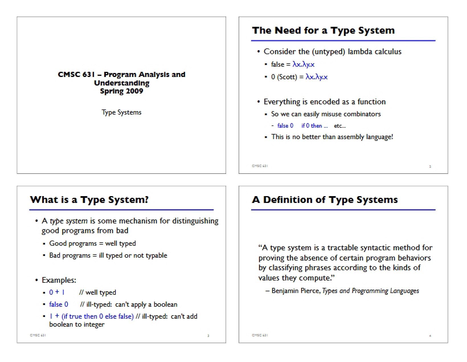 Type Systems Overview