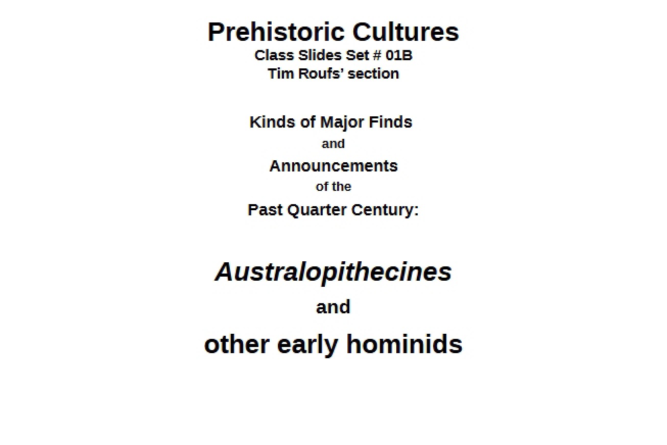 Prehistoric Cultural Studies