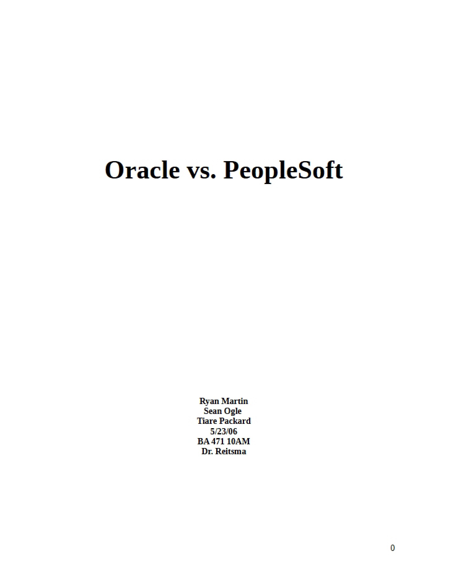 Comparing Oracle and PeopleSoft