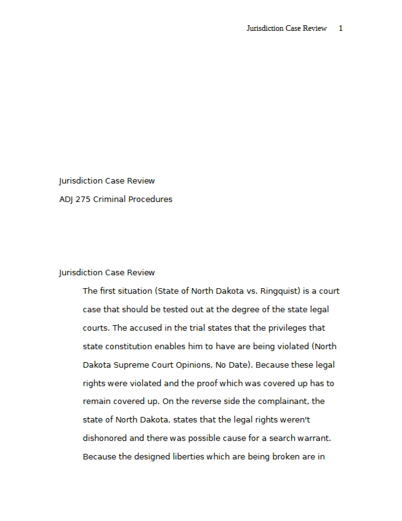 Review of Jurisdiction Case