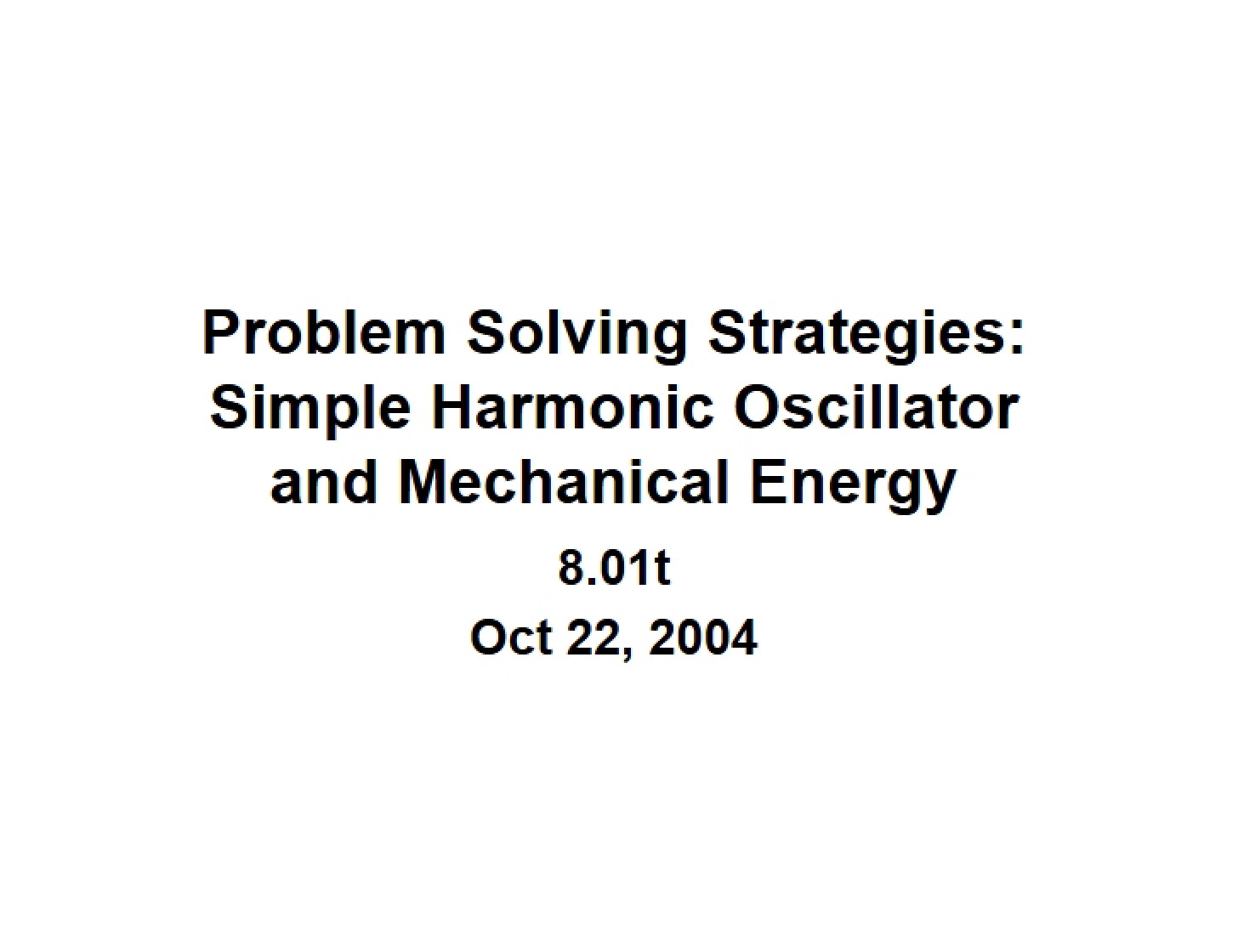Tactics for Problem Solving