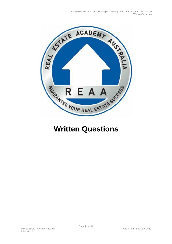 Notes on Ethical Practice in Real Estate