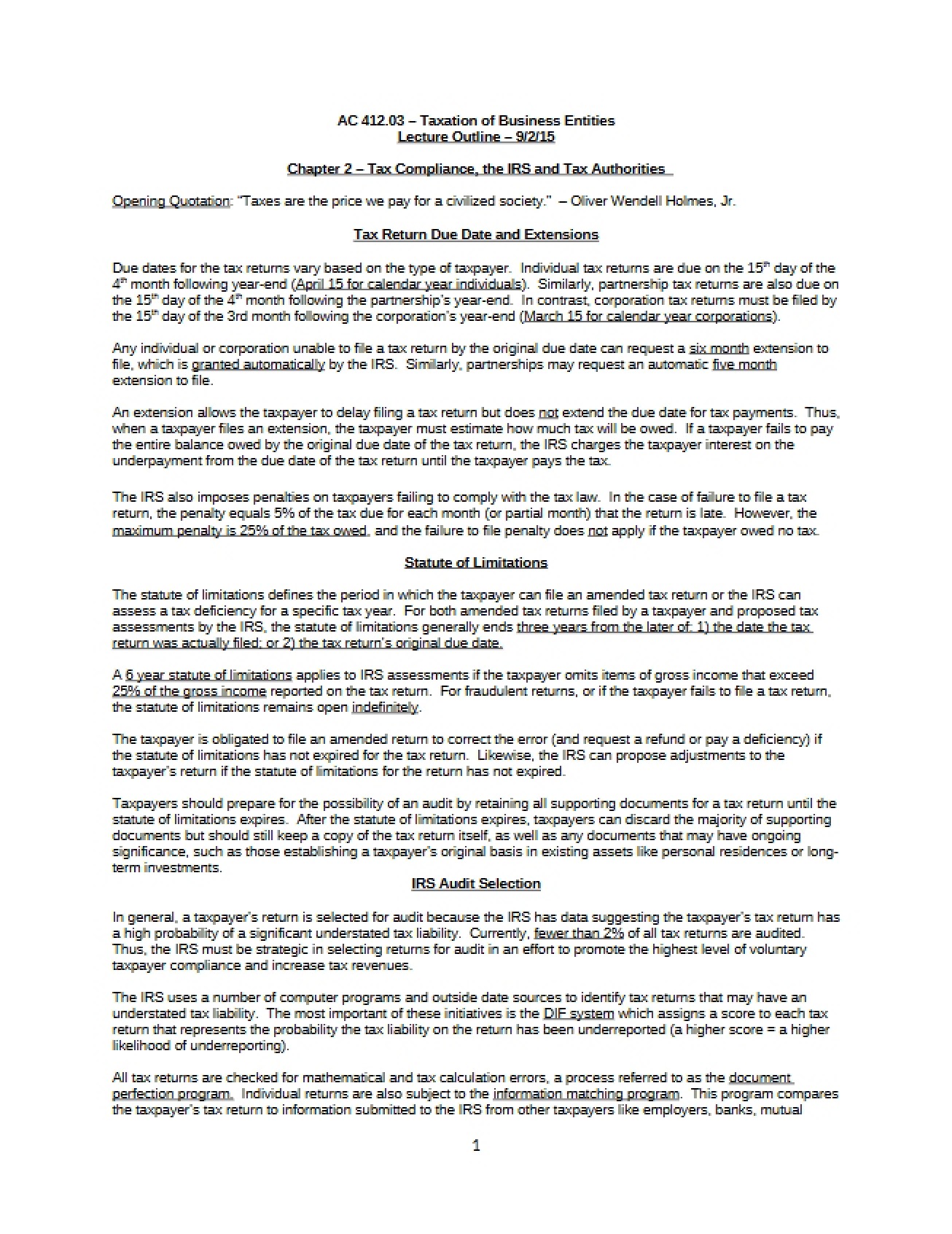 Tax Authorities, the IRS, and Tax Compliance (Chapter 2)