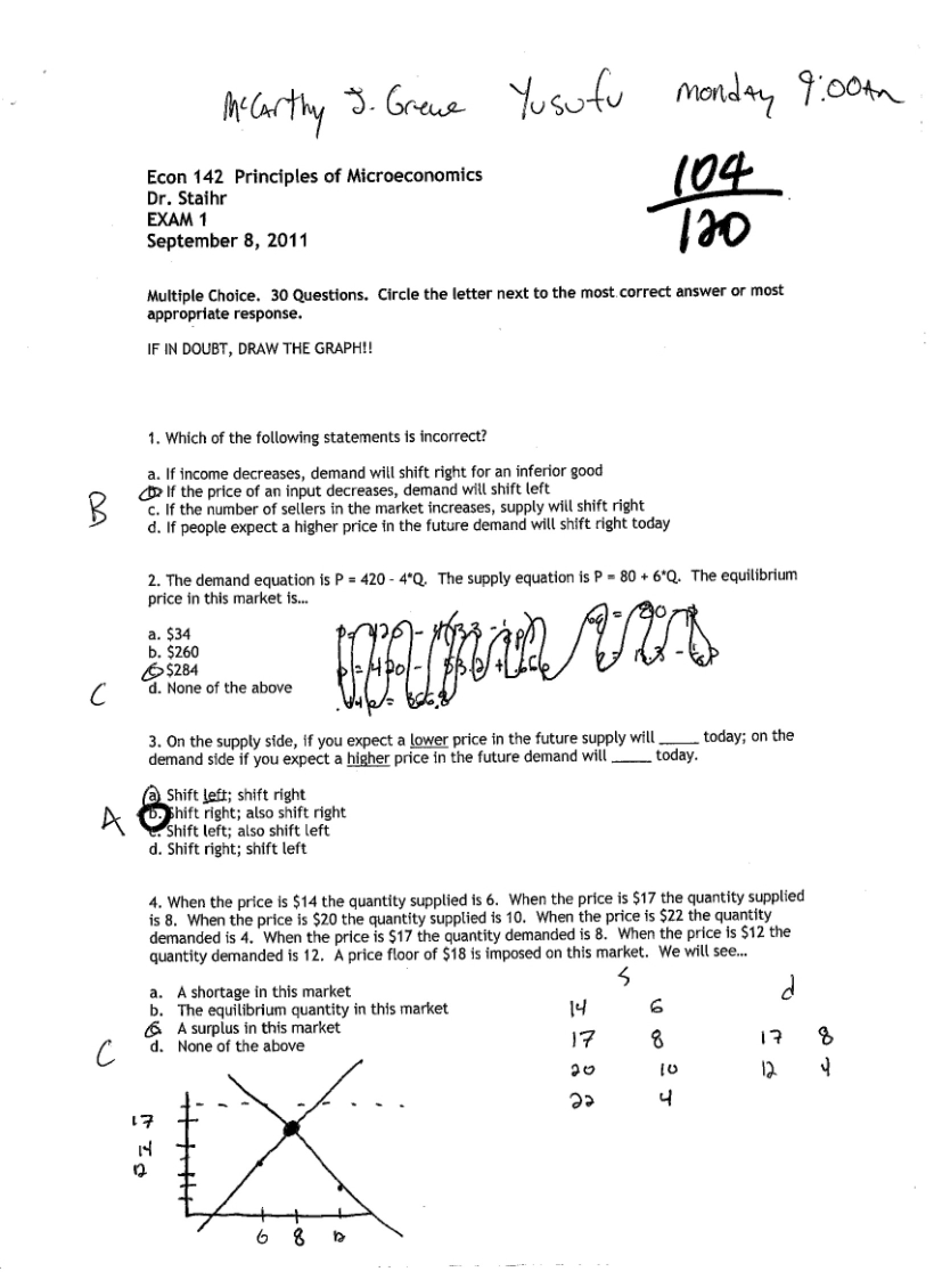 Fall 2011 First Exam