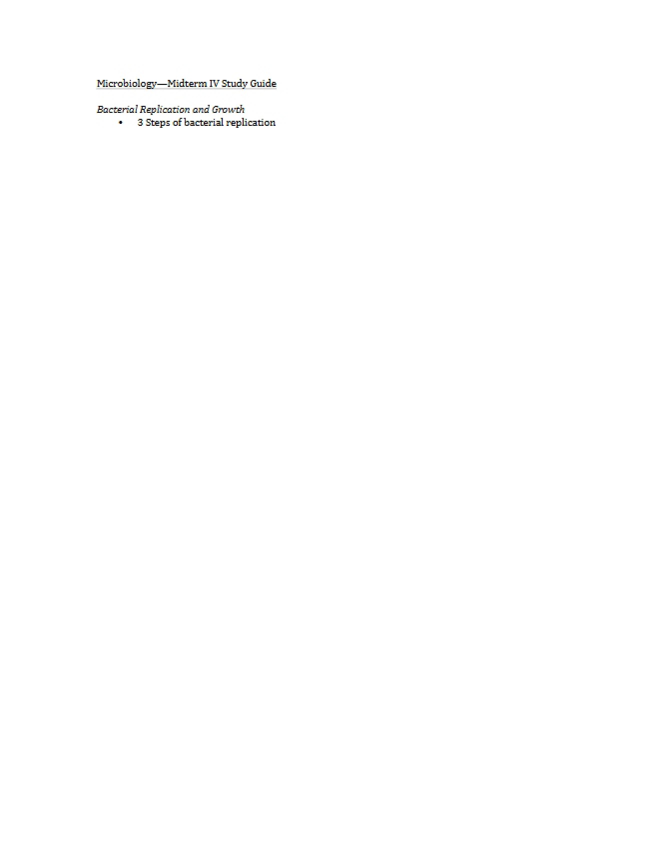 Midterm 4 Study Guide Microbiology