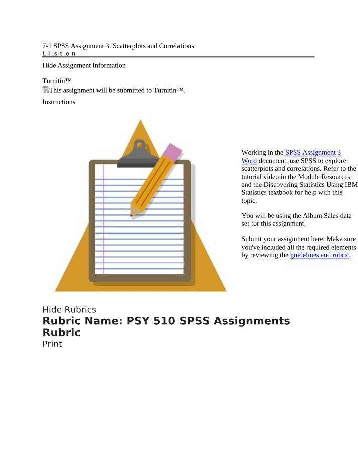 Scatterplots and Correlations - SPSS Assignment 3