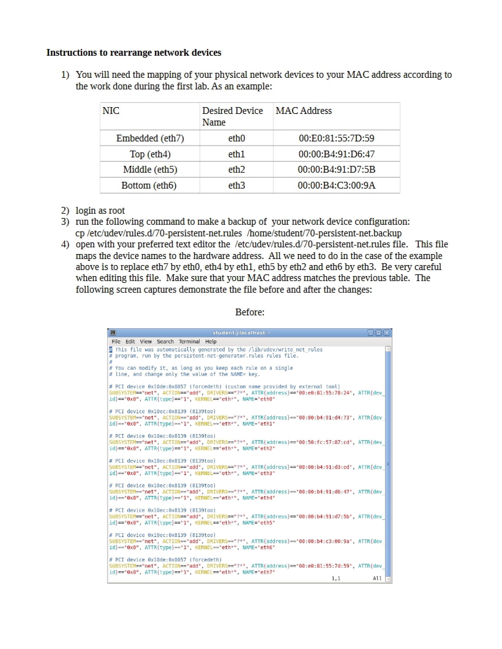 Network Device Rearrangement Instructions