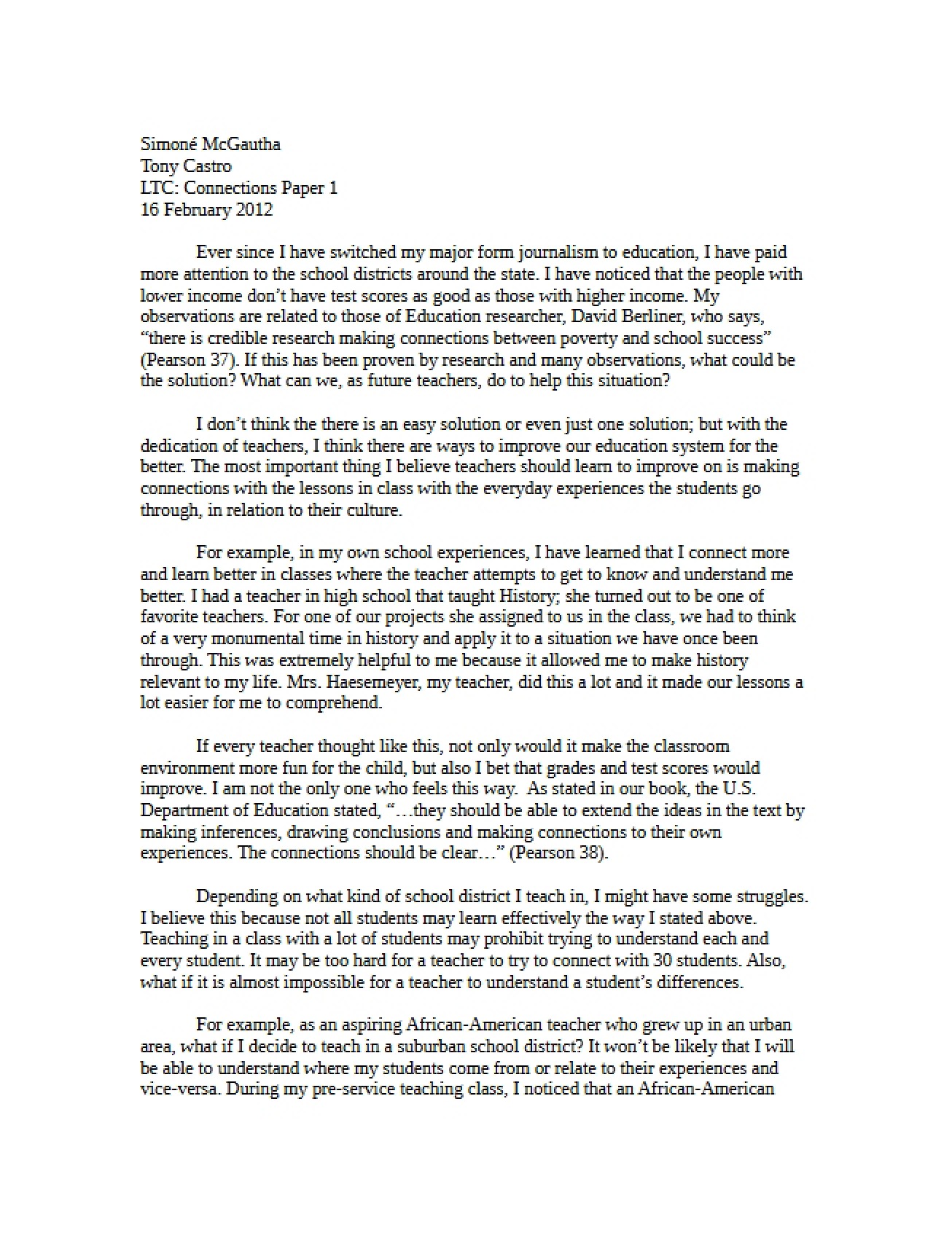 First Connections Paper