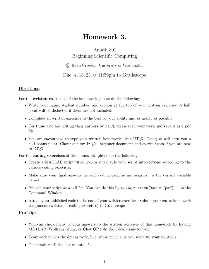 AMATH301 Homework 3