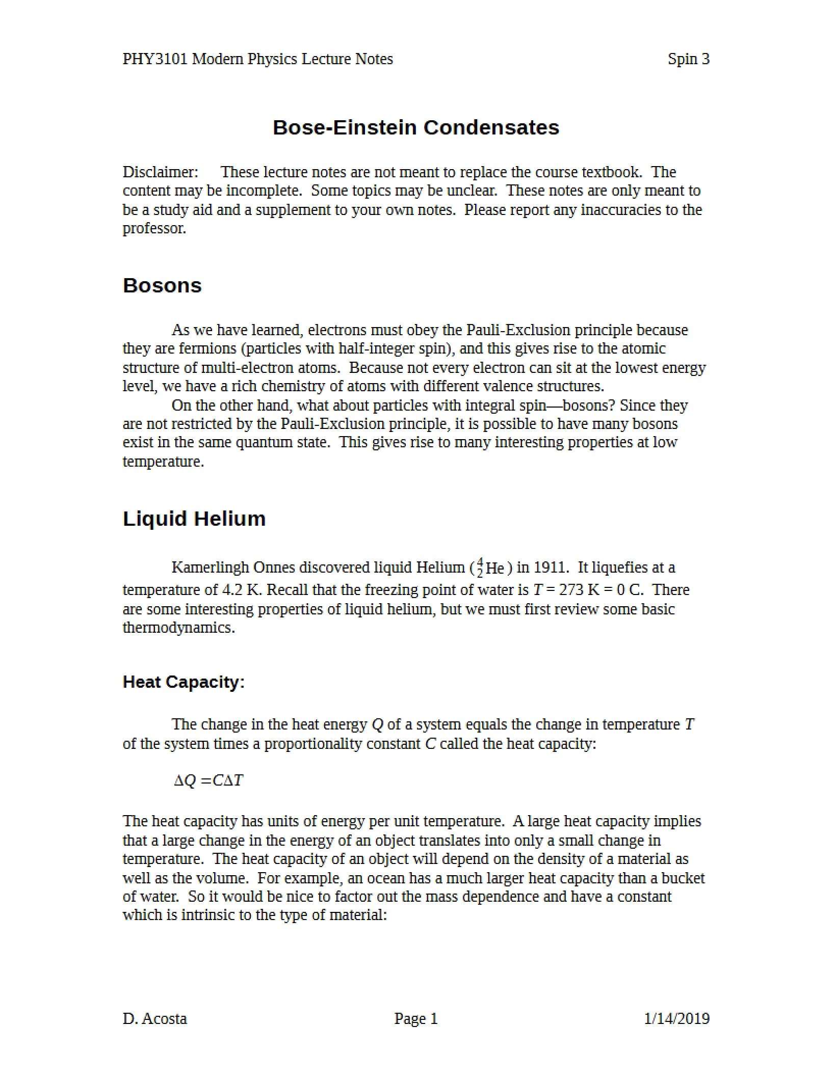 Bose-Einstein Condensate Overview