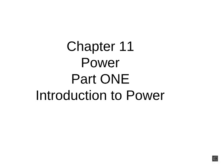 Power - An Introduction