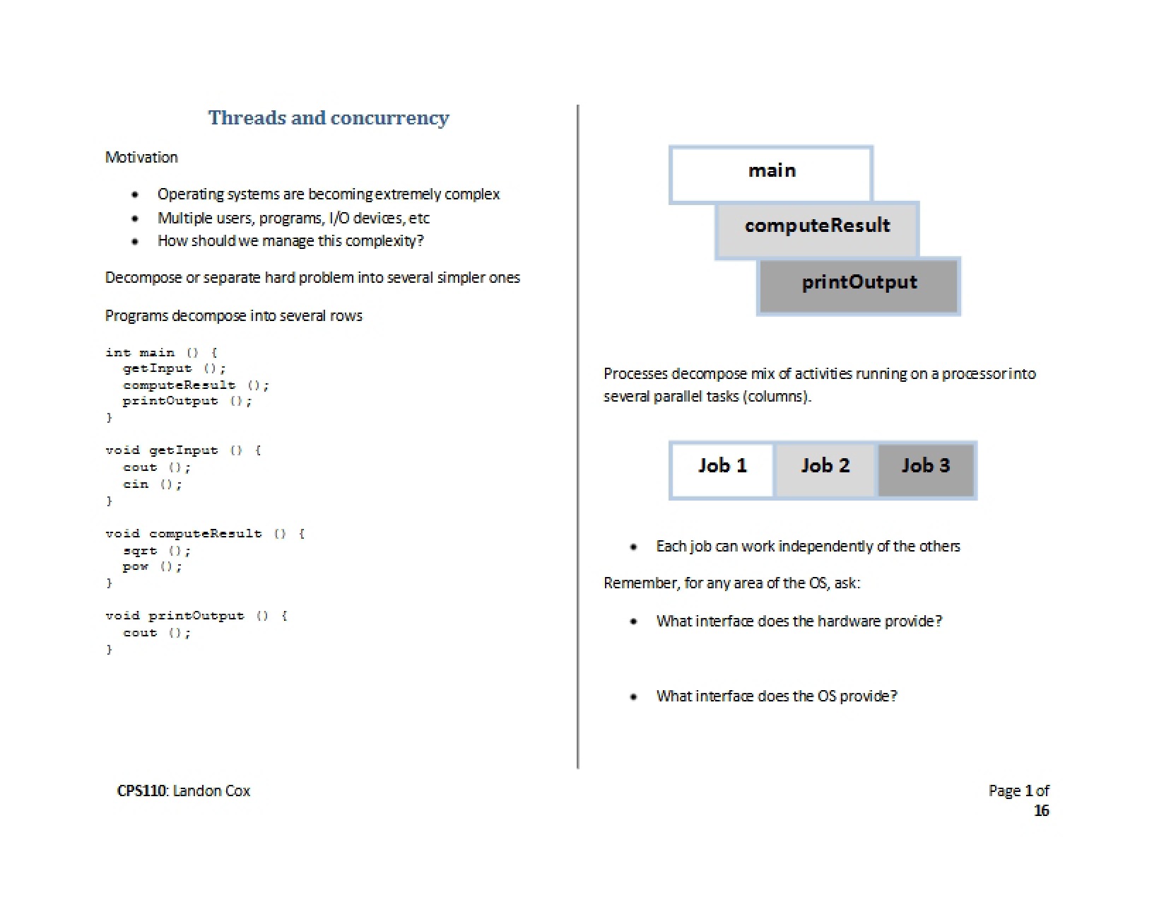 Concurrency and Threads