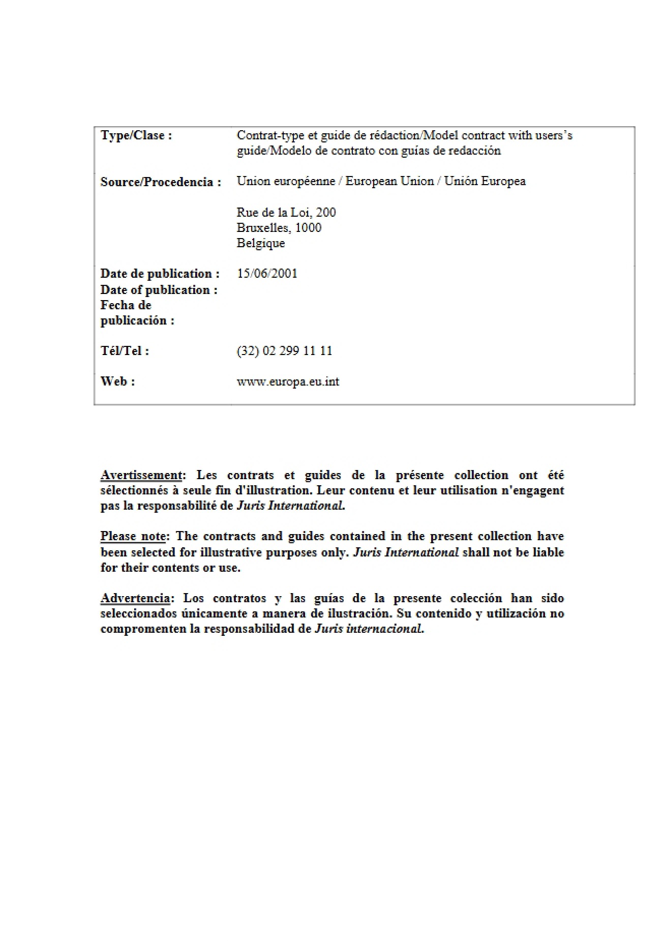 EU Personal Data Transfer Clauses (Juris Intl)