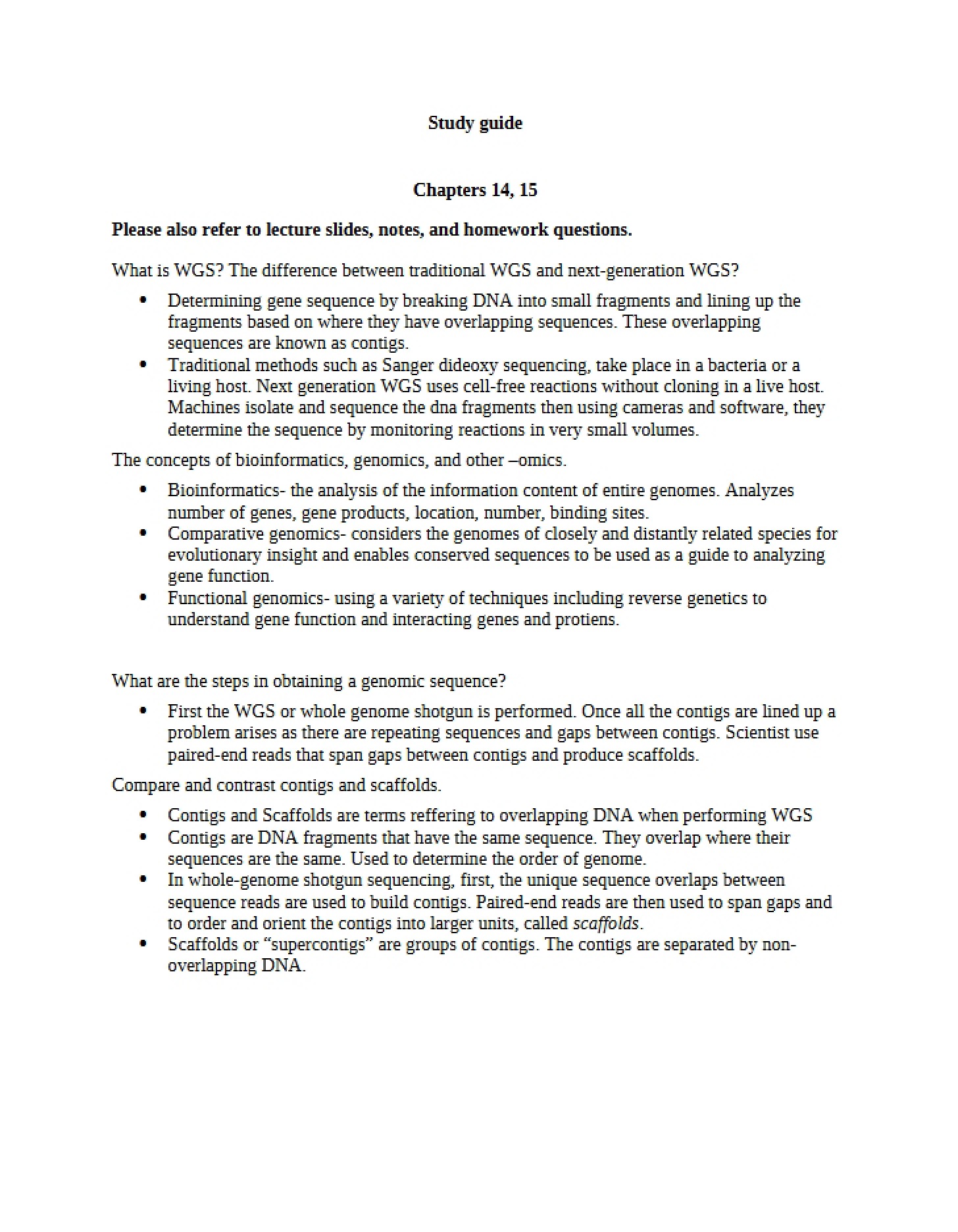Guide for Studying
