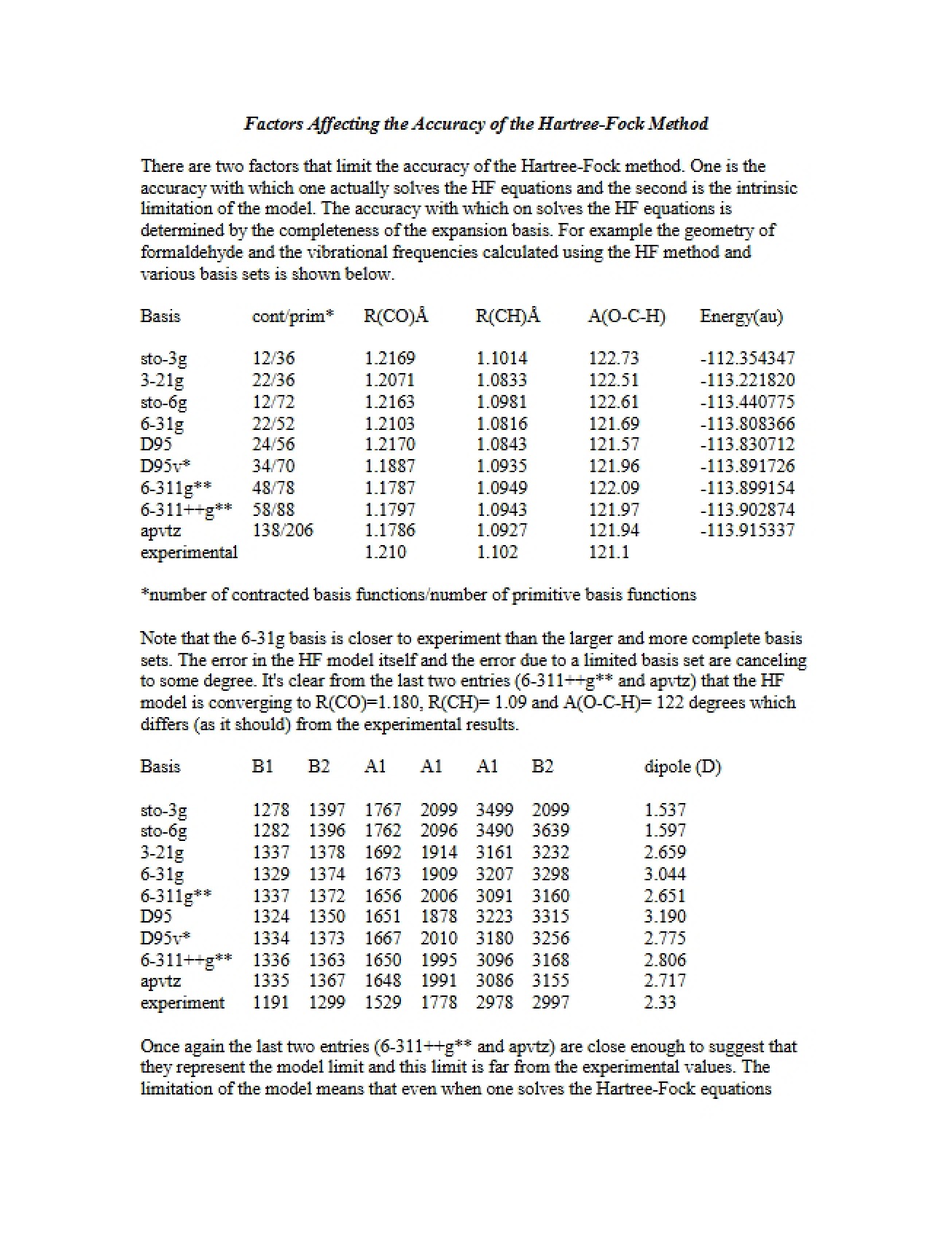 Quantum Chemistry Factors