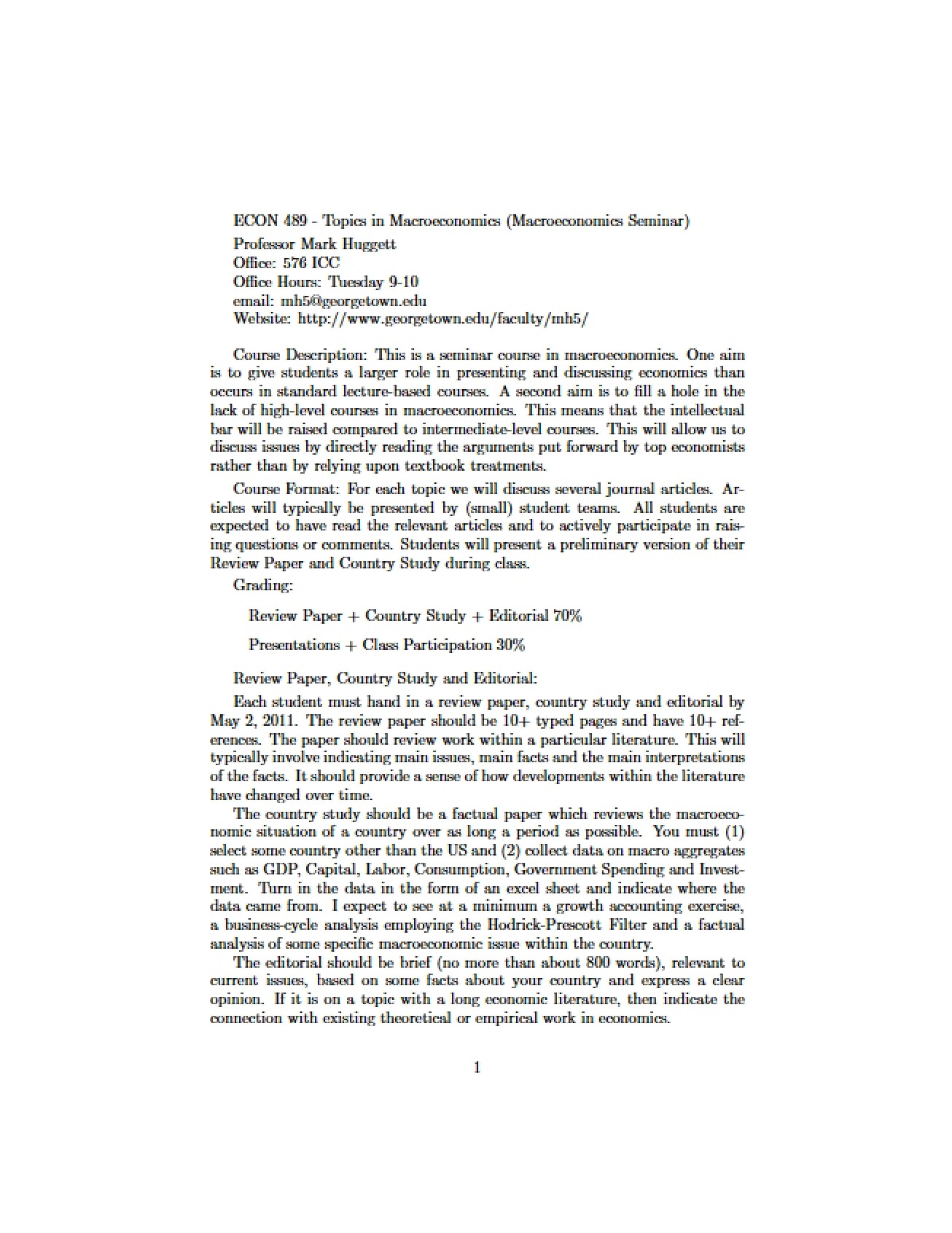 Collection of Topics in Macroeconomics