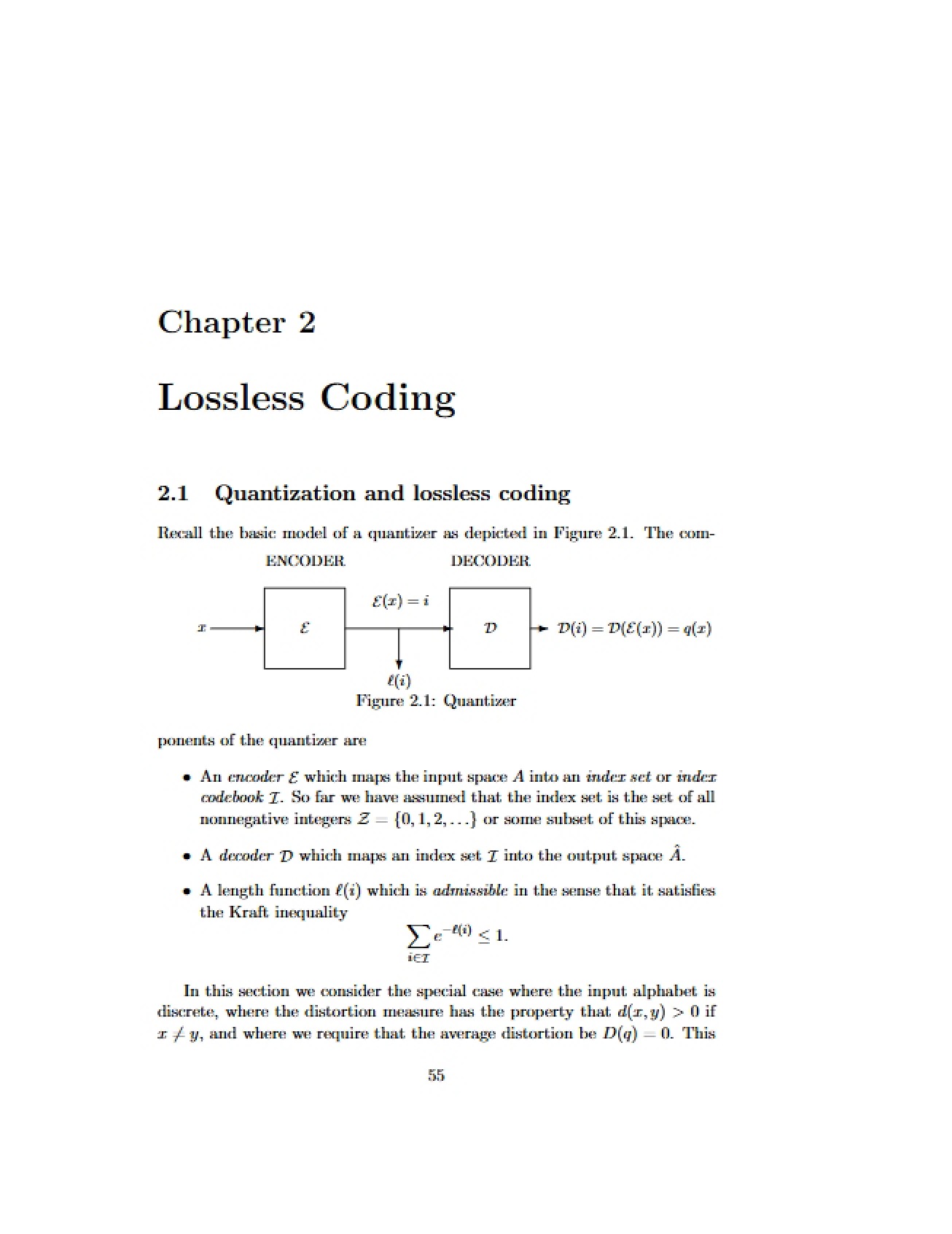 Lossless Coding A Look at Chapter 2