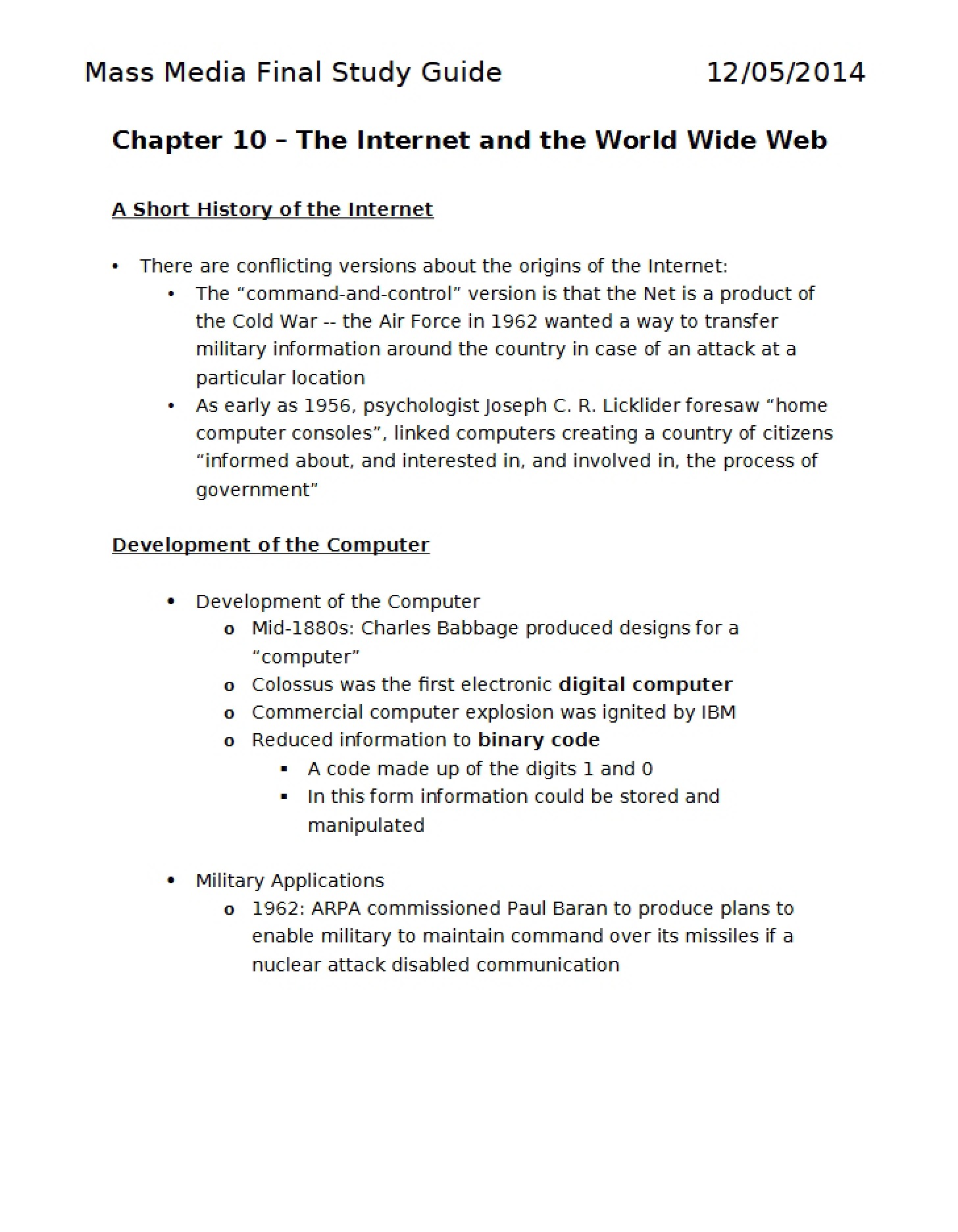 Final Study Guide Mass Media