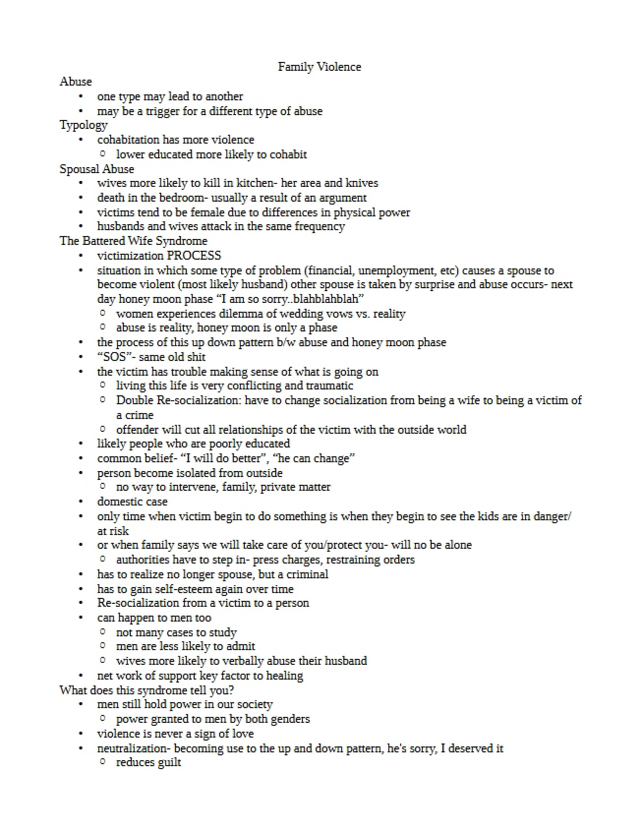 Family Violence Overview