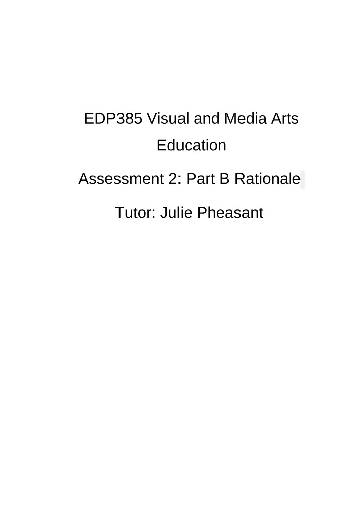 Year 3 Media Arts Program Design