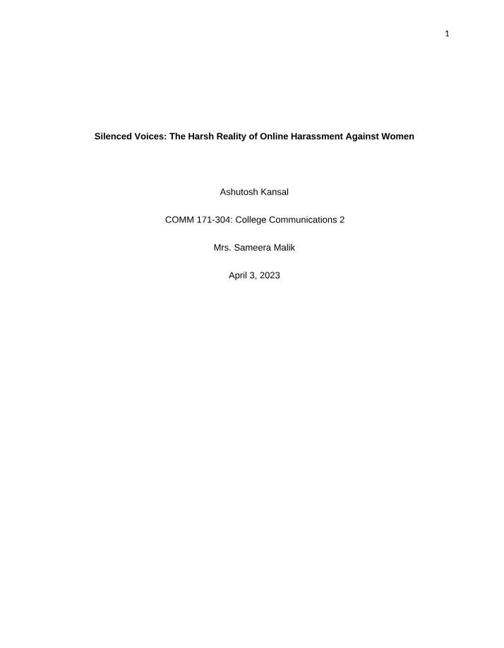 Final Research Essay