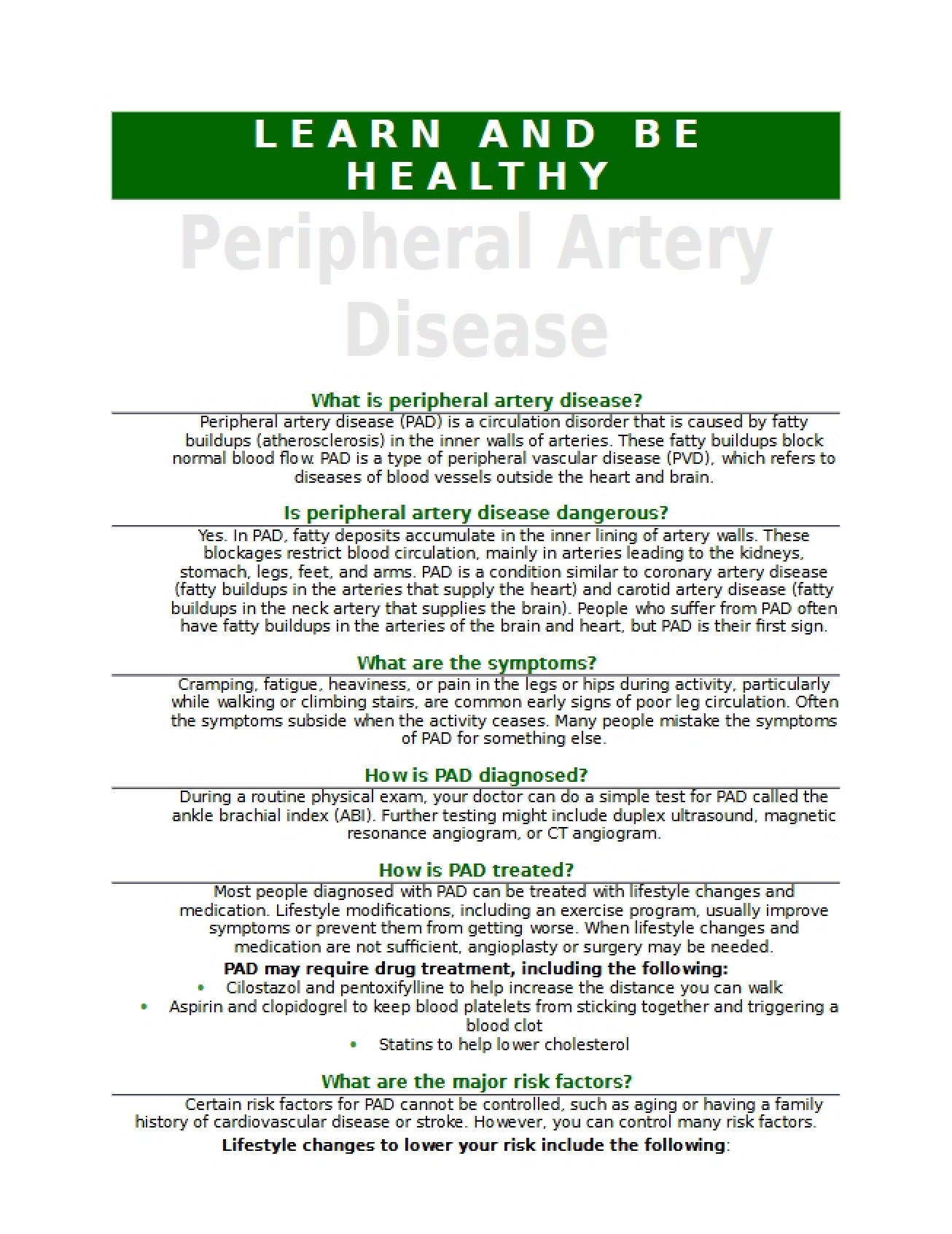 Flyer for PAD (WMP C)