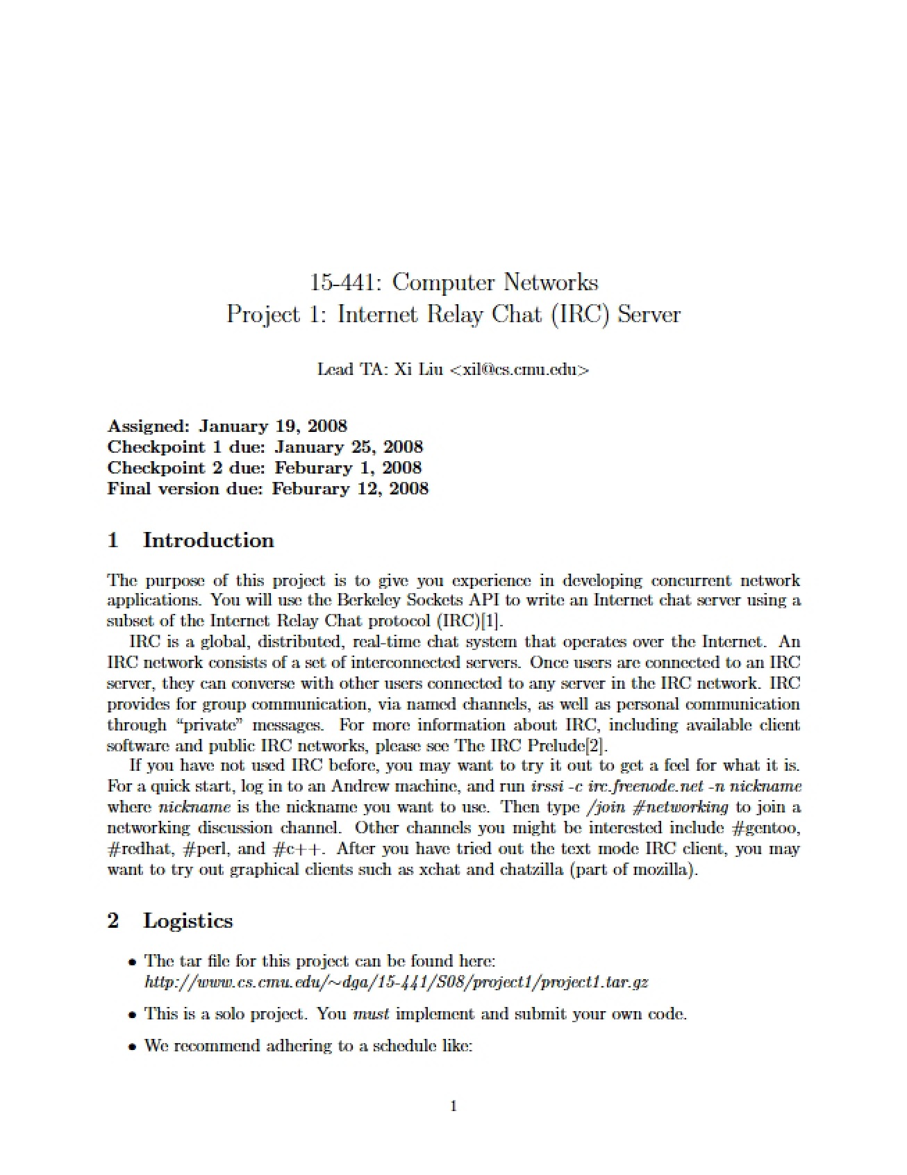 Fourth Project Guidelines