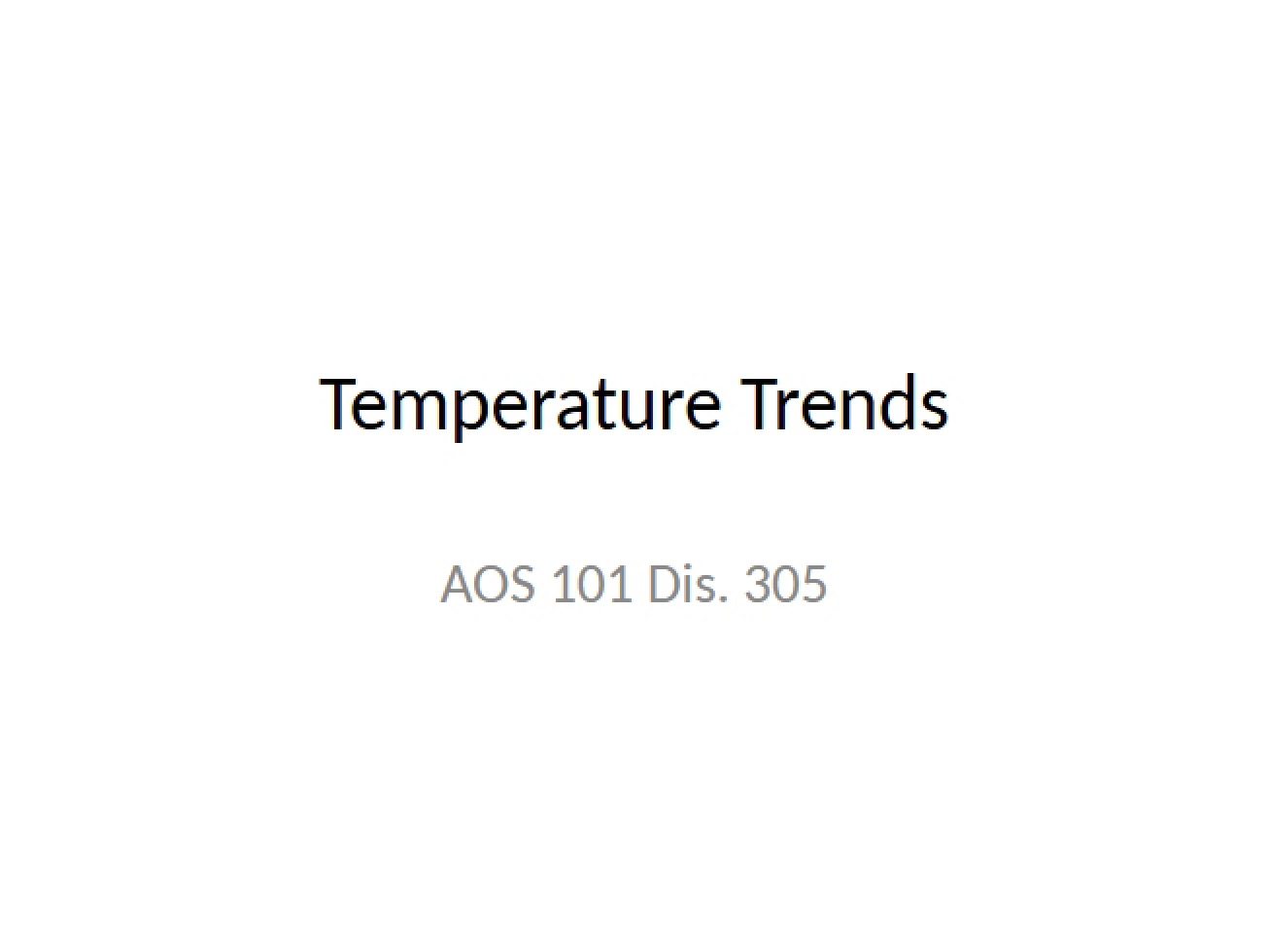 Patterns in Temperature