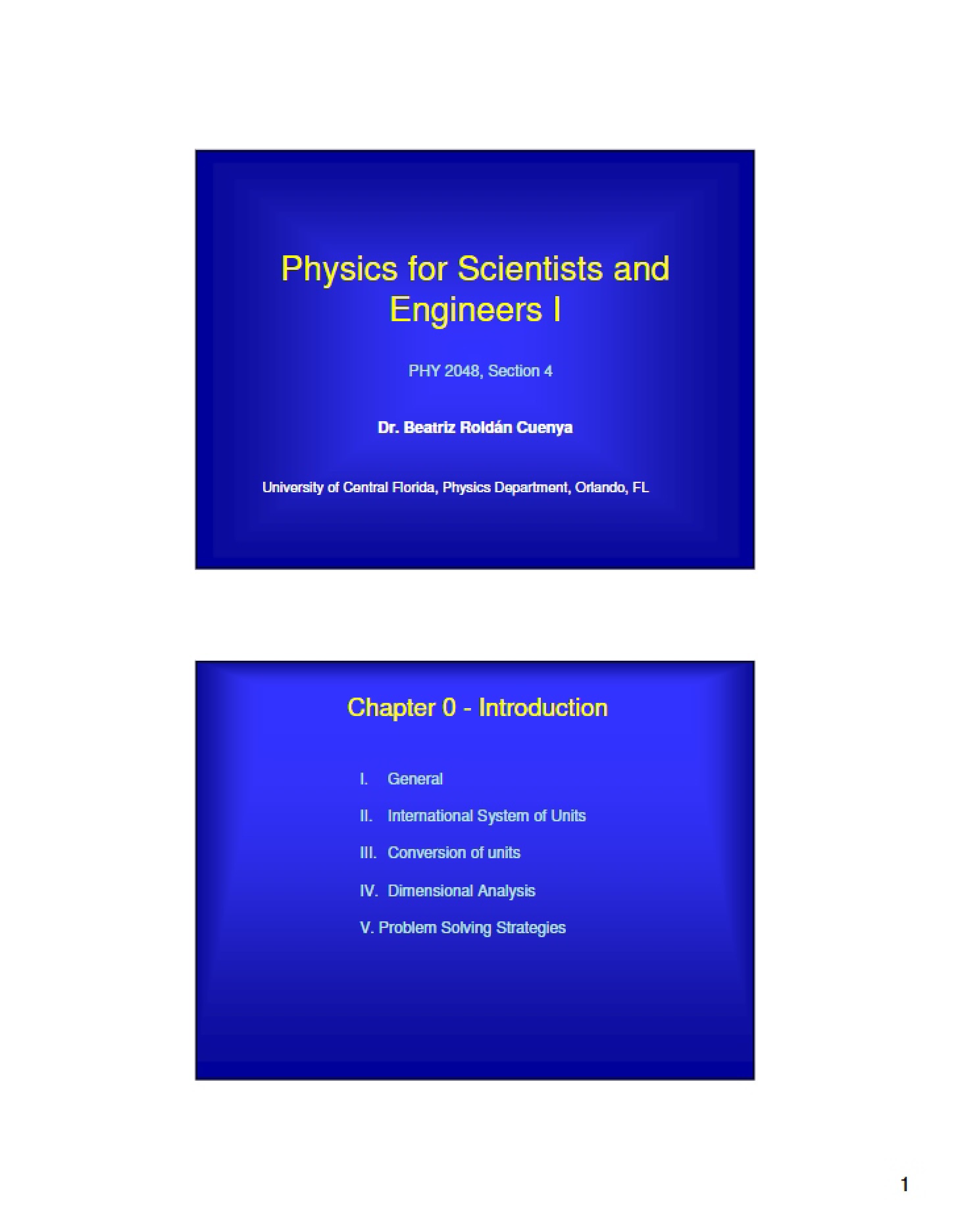 Physics Lecture Notes