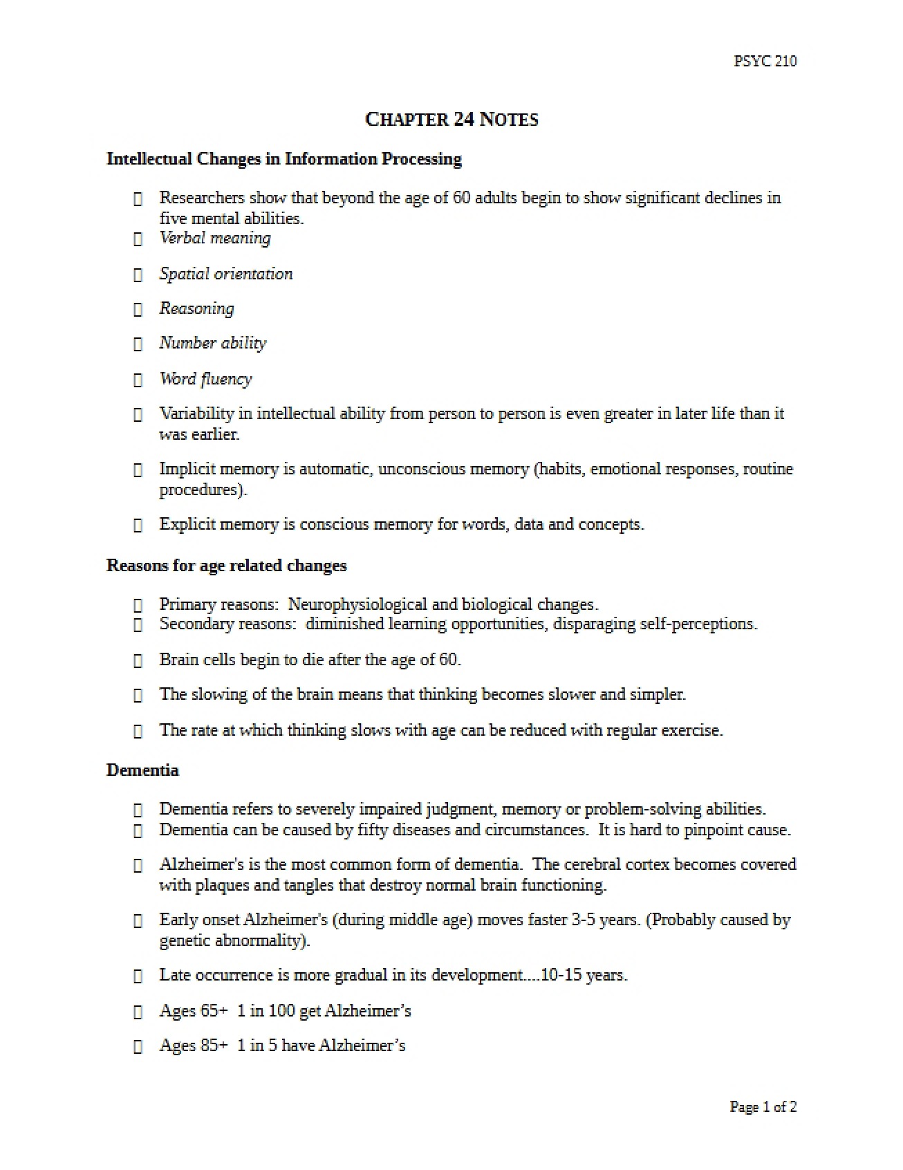 Notes on the Twenty-Fourth Chapter of Developmental Psychology