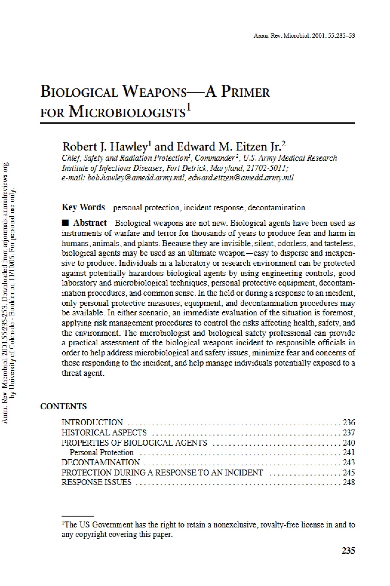Biological Weapons - 21 Pages