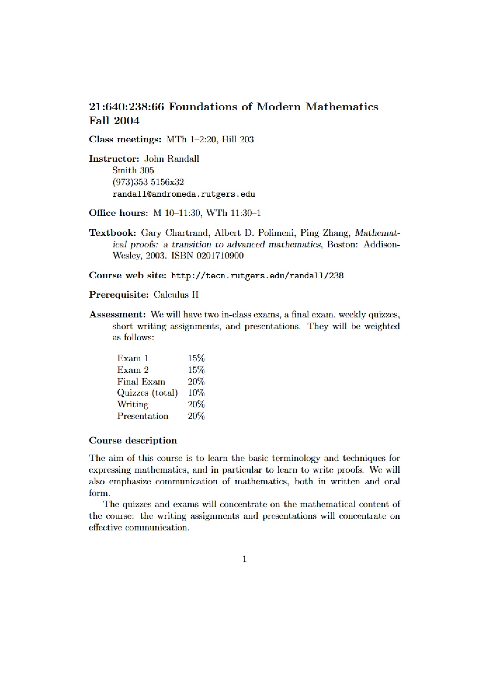 Mathematics Modern Foundations
