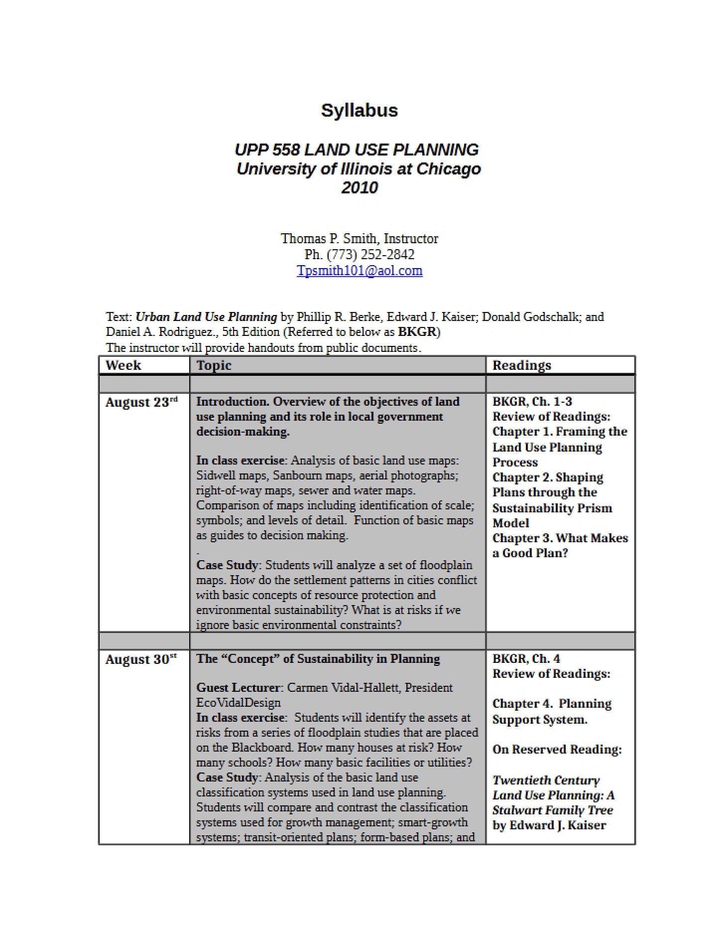 Course Regulations