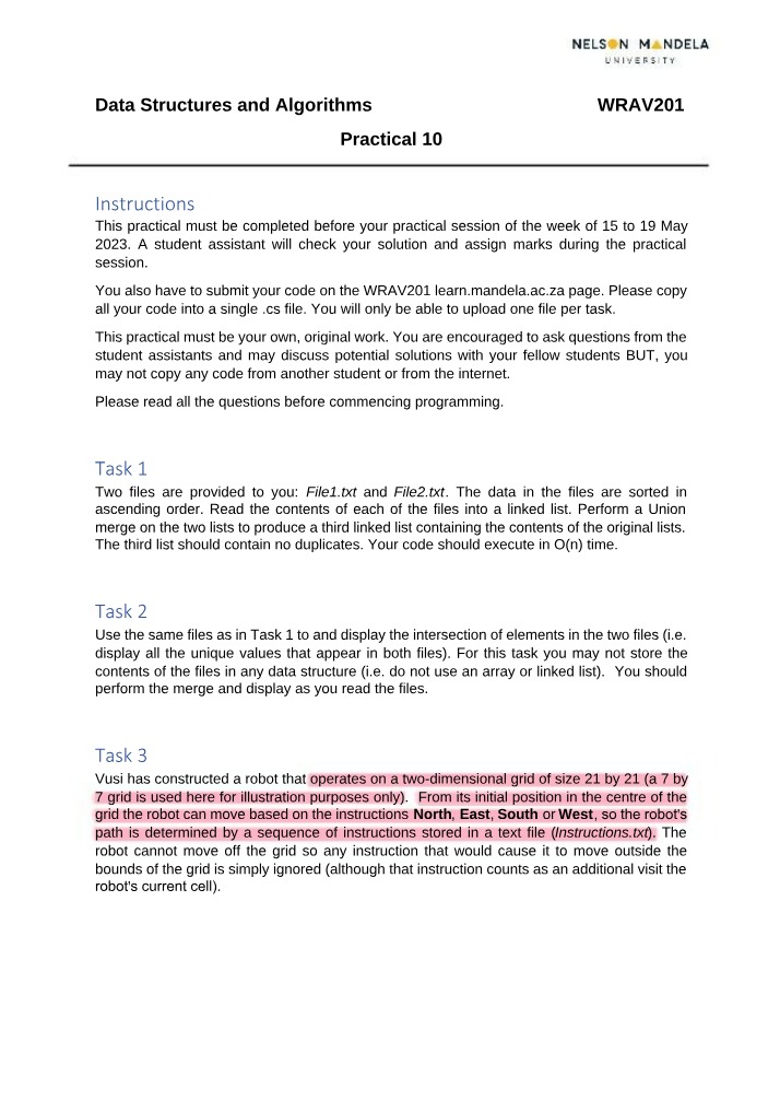 WRAV201 - Practical 10