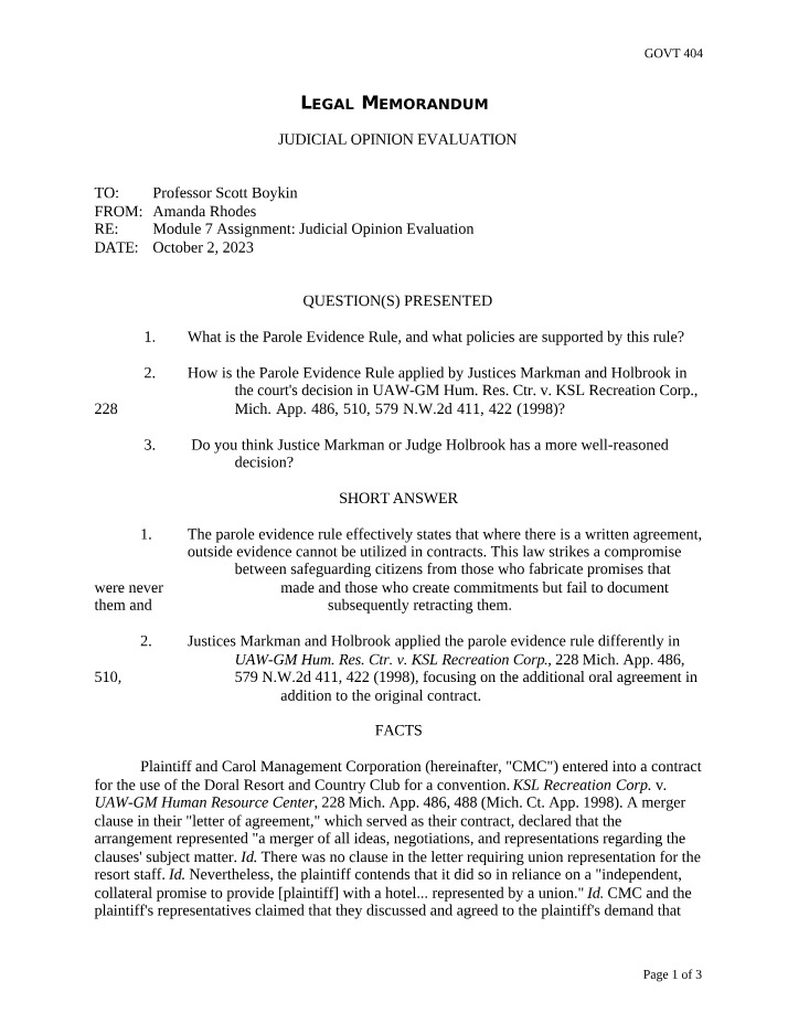 Judicial Opinion Evaluation - Module 7 Assignment