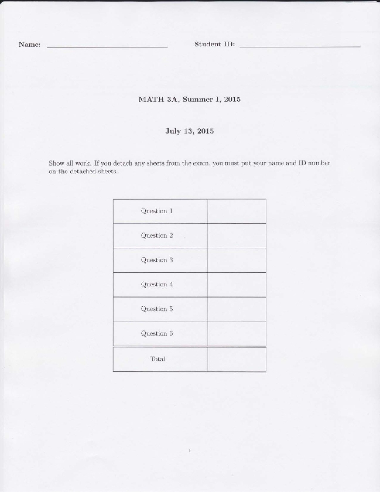 Linear Algebra Study Guide