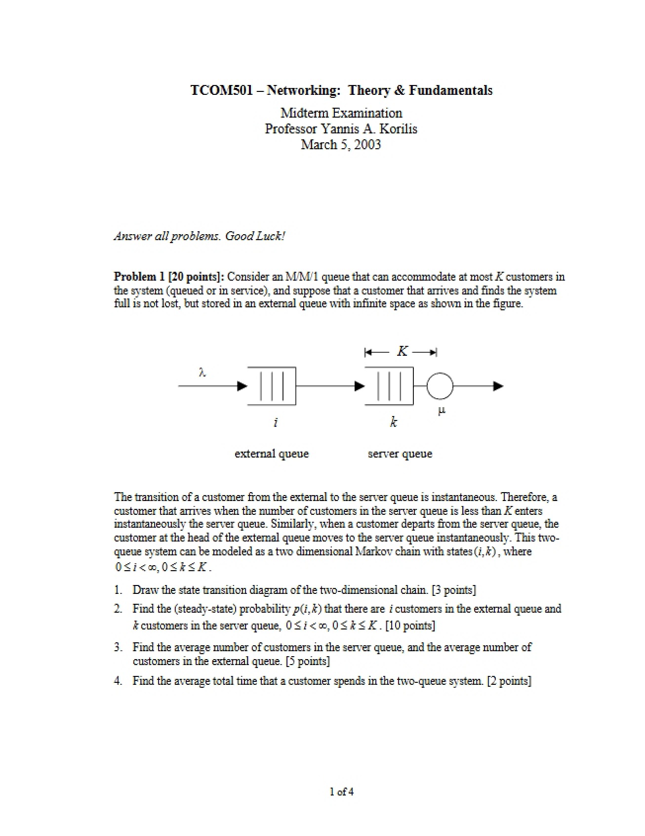 Networking Midterm Examination