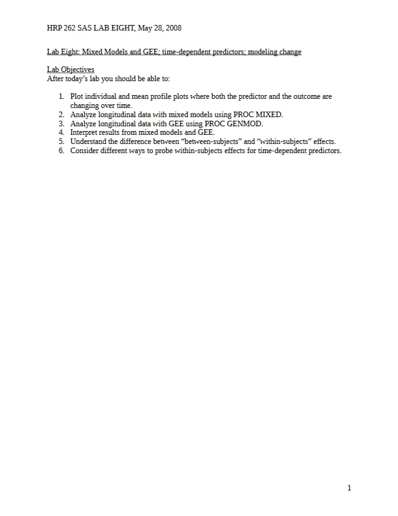 Course Notes for Intermediate Biostatistics
