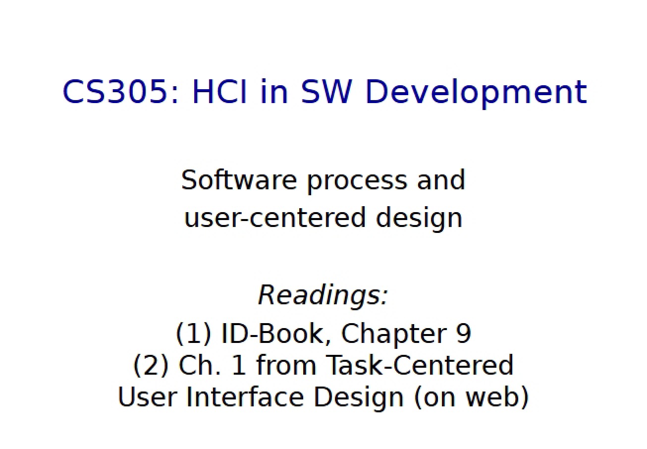 User-Centered Design and Software Process