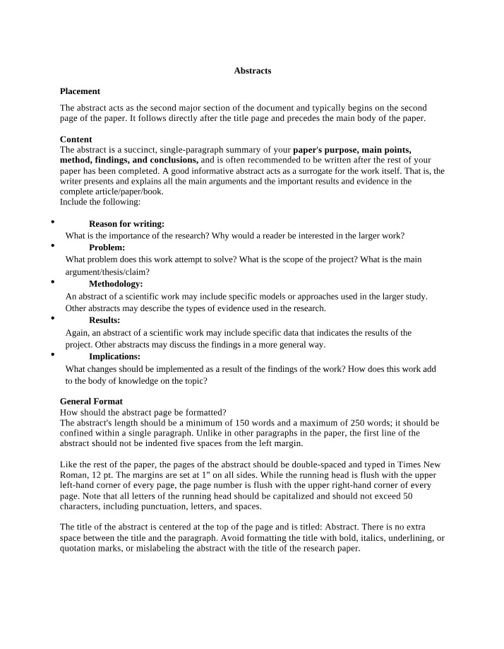Writing an Effective Abstract - A Guide