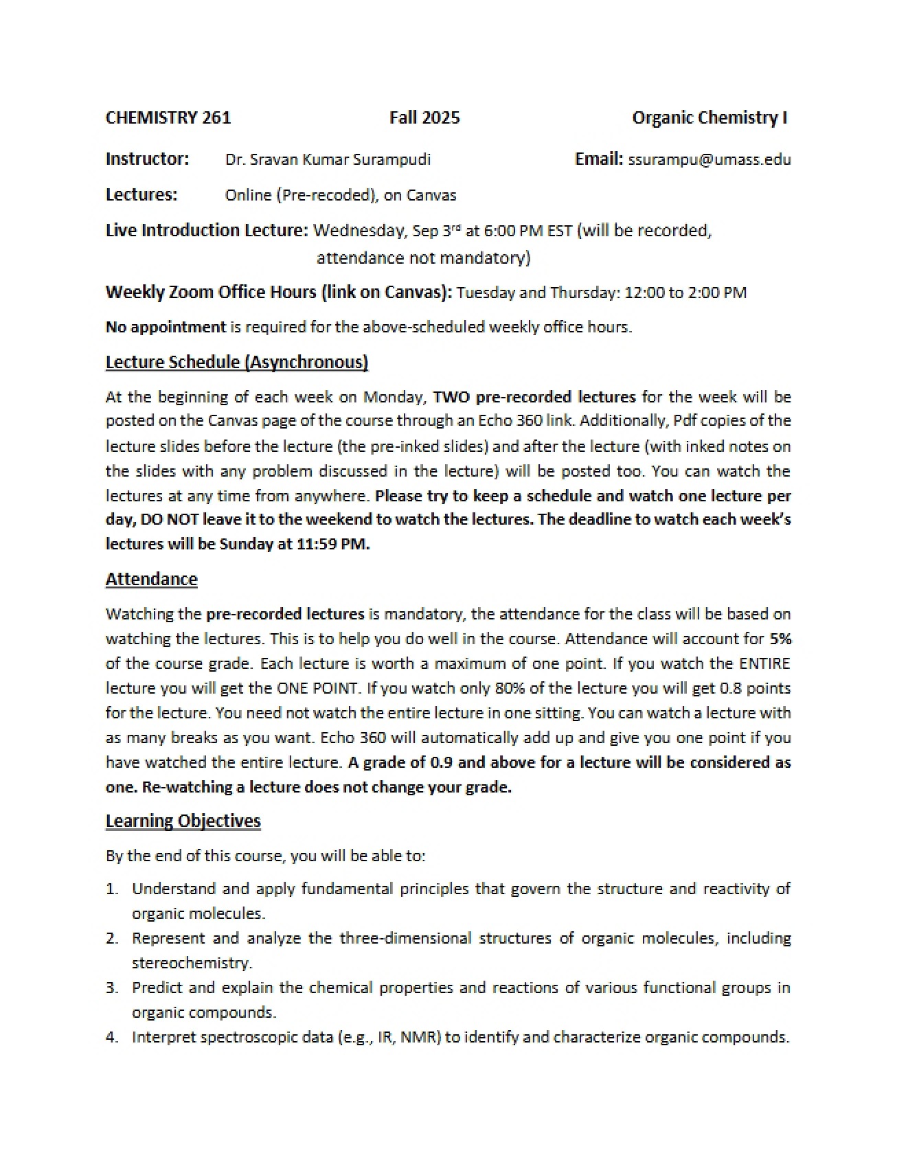 Class Outline