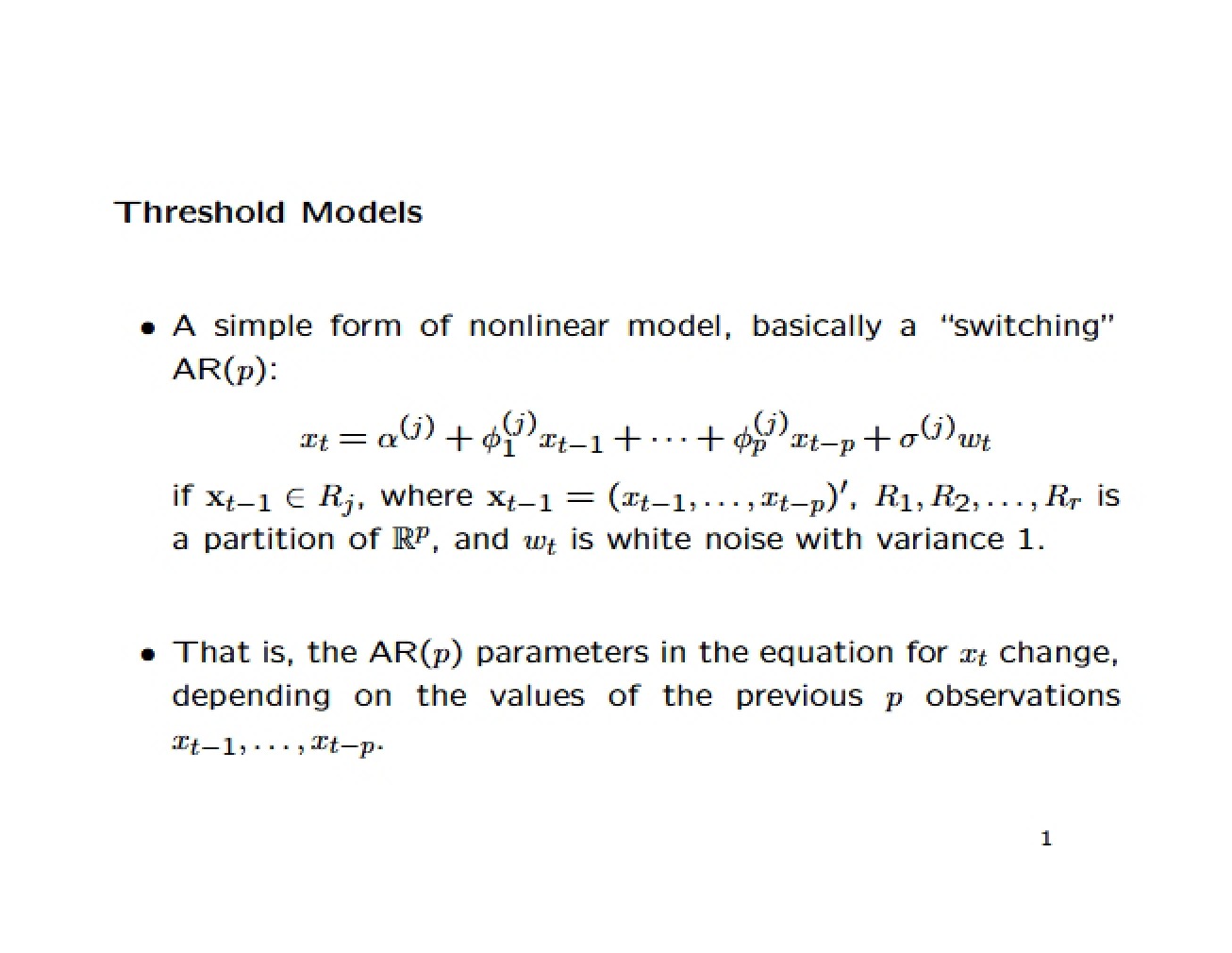Models of Thresholds
