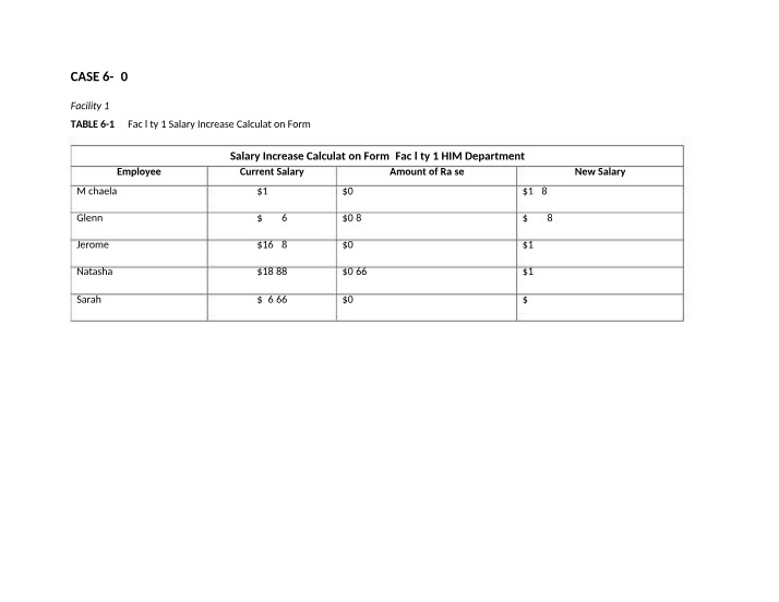 Worksheet - Case 6-20