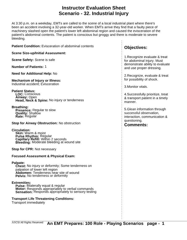 Evaluating and Treating Industrial Abdominal Injuries