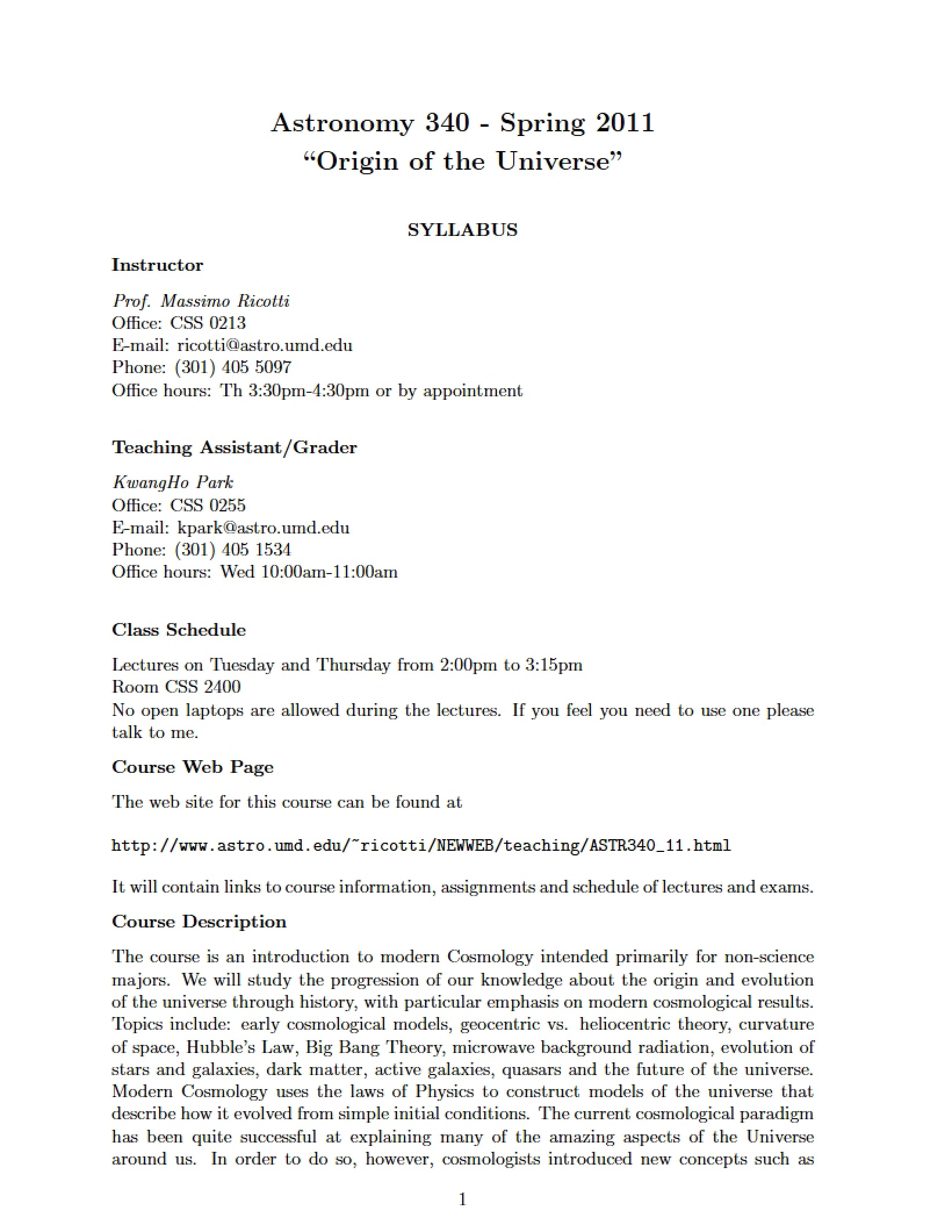 Syllabus for ASTR 340