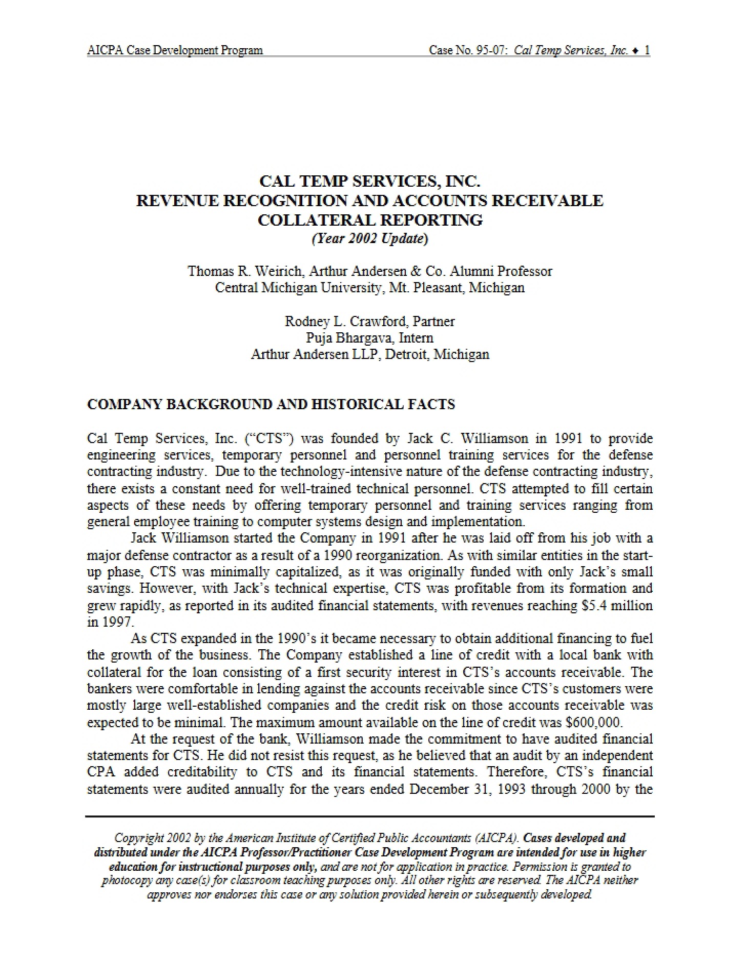 Reporting on AR Collateral and Revenue Recognition