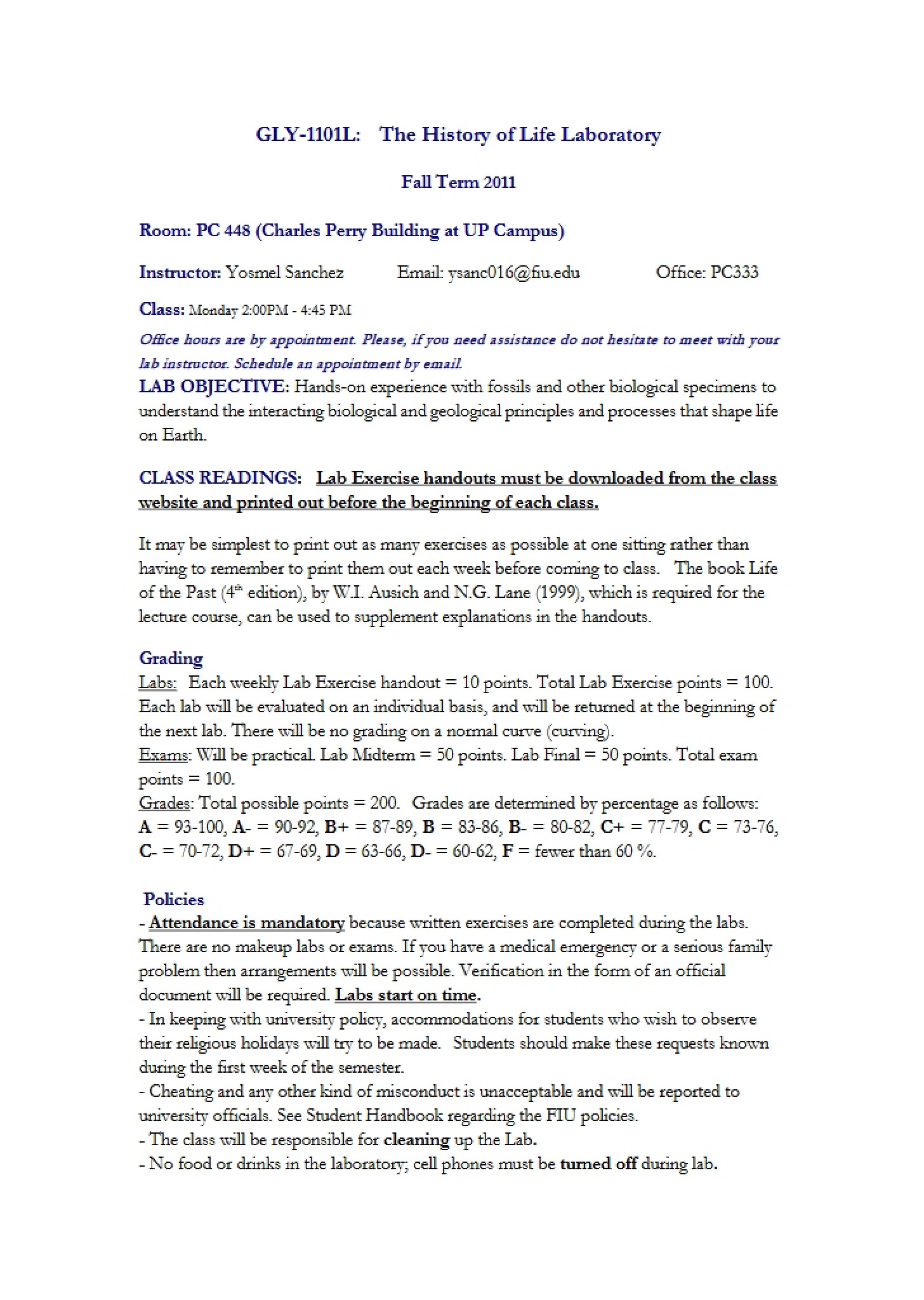 Semester Instruction and Guidelines