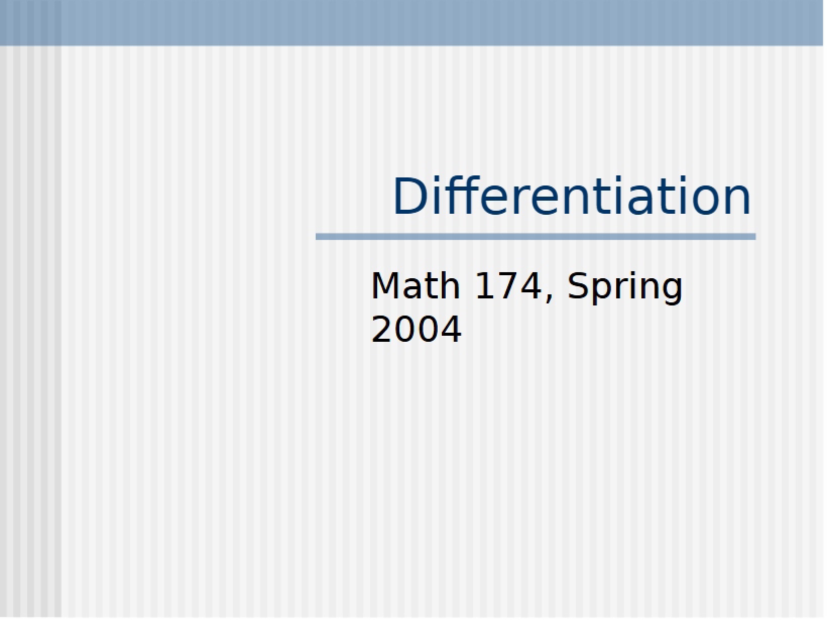Differentiation Concepts