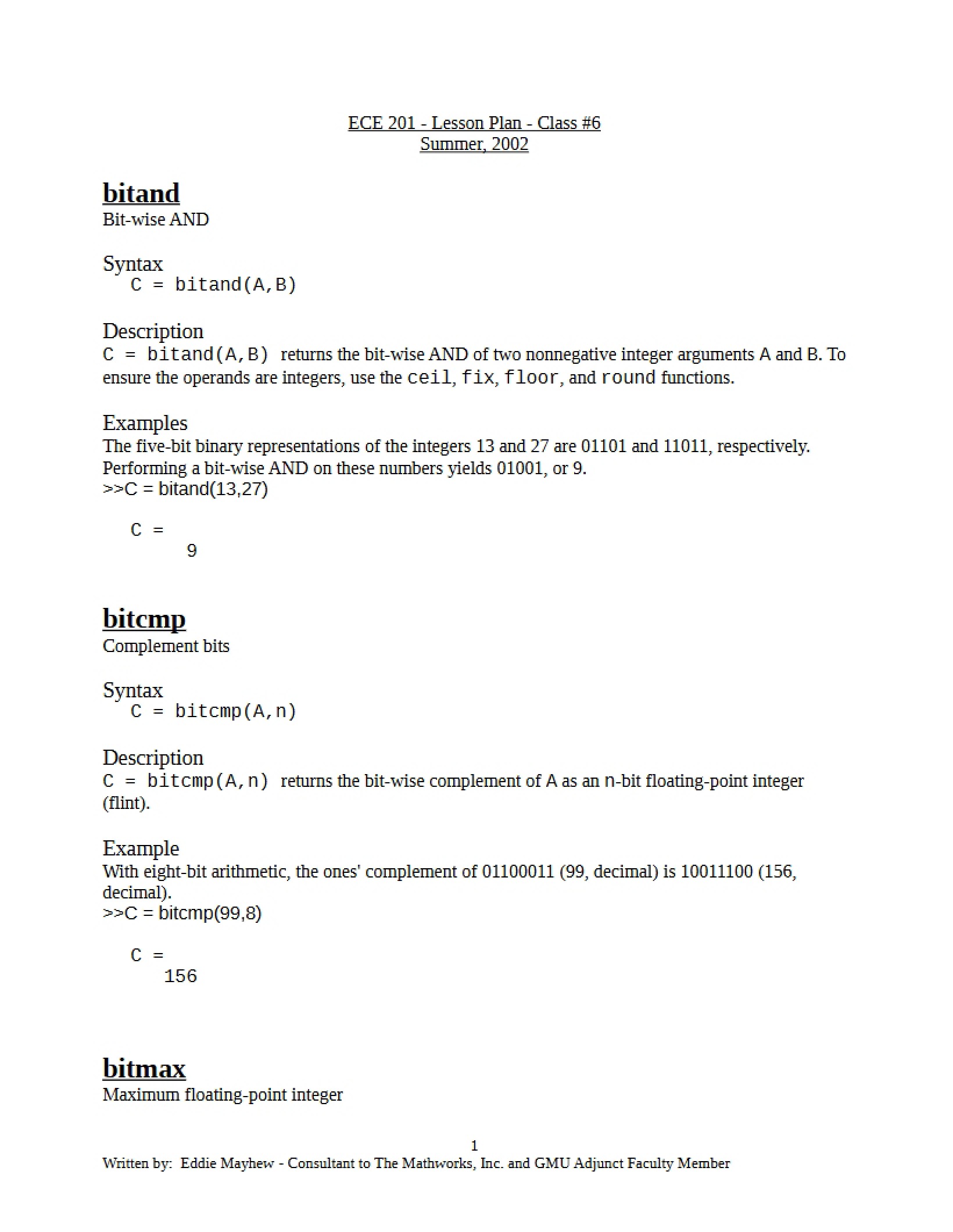 Class Six Lesson Plan